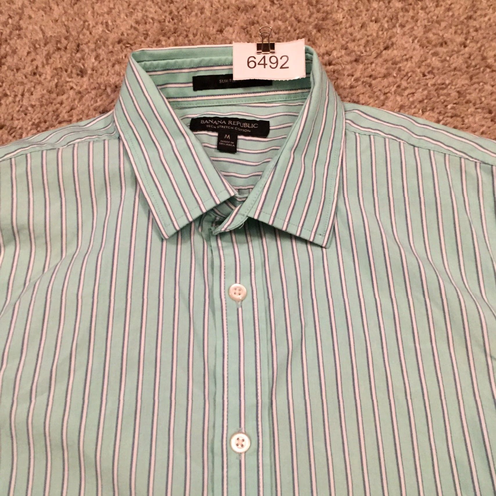 Banana Republic Banana Republic Shirt Mens Medium Blue Striped Long Sleeve Button-Up Slim Flex Size US M / EU 48-50 / 2 - 3 Thumbnail