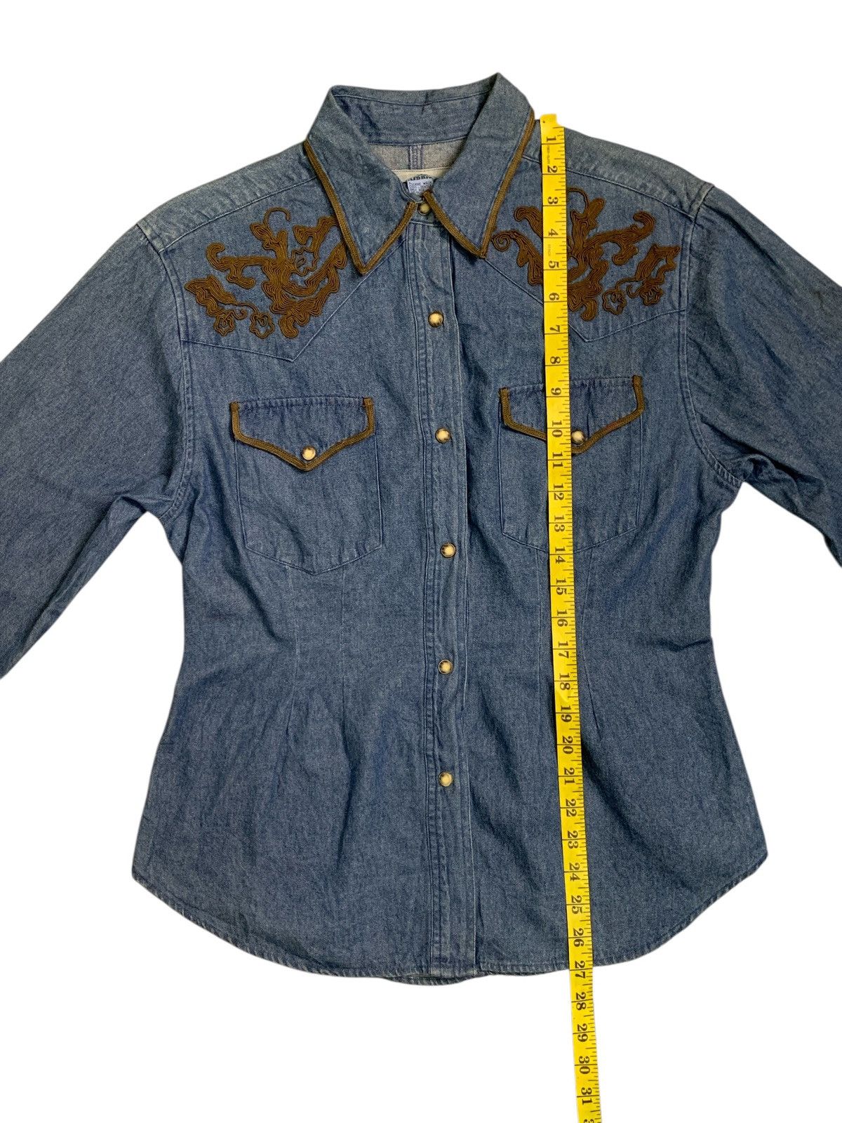 Cambridge Satchel Company Rare Design Cambridge Dry Goods Company Denim Western Shirt Size M / US 6-8 / IT 42-44 - 7 Thumbnail