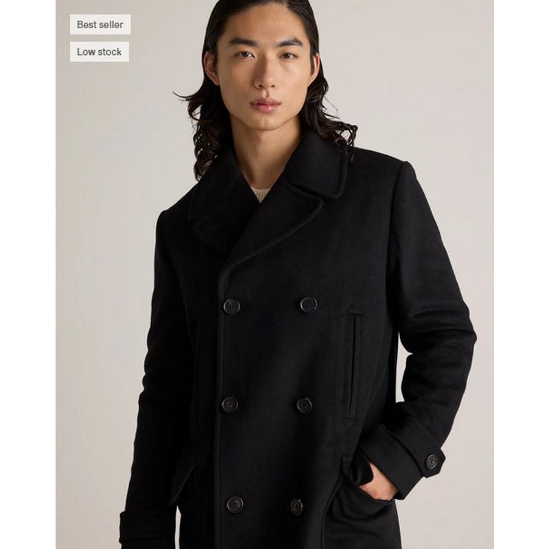 Quince Quince Italian Wool Double-Breasted Officer Topcoat M NWT Size US M / EU 48-50 / 2 - 1 Thumbnail