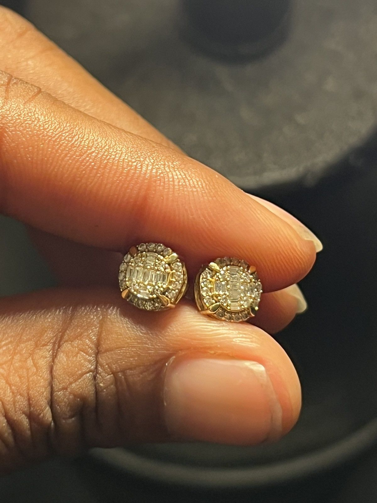 Designer × Jewelry Yellow Gold Baguette 9mm Earrings 0.69 CT Size ONE SIZE - 3 Thumbnail