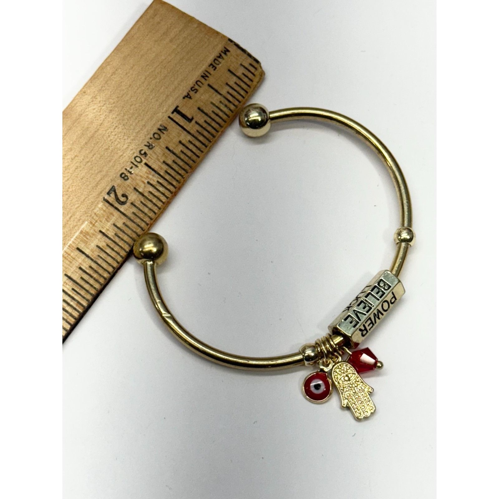 Other Hamsa evil eye power luck believe gold cuff bracelet Size ONE SIZE - 4 Thumbnail