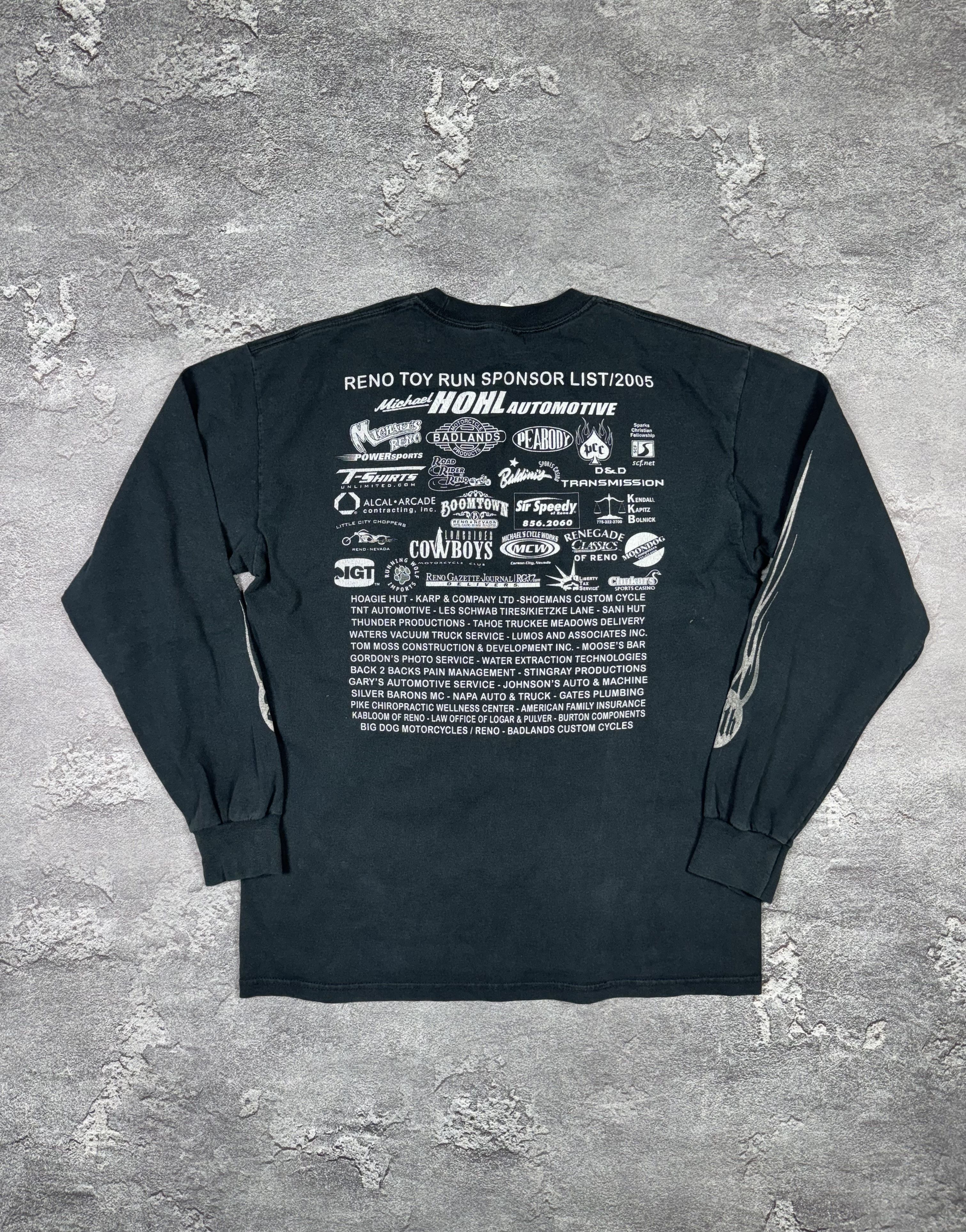 If Six Was Nine Reno Toy Run Goth Racing Long Sleeve Shirt Size L Gildan Size US L / EU 52-54 / 3 - 3 Thumbnail