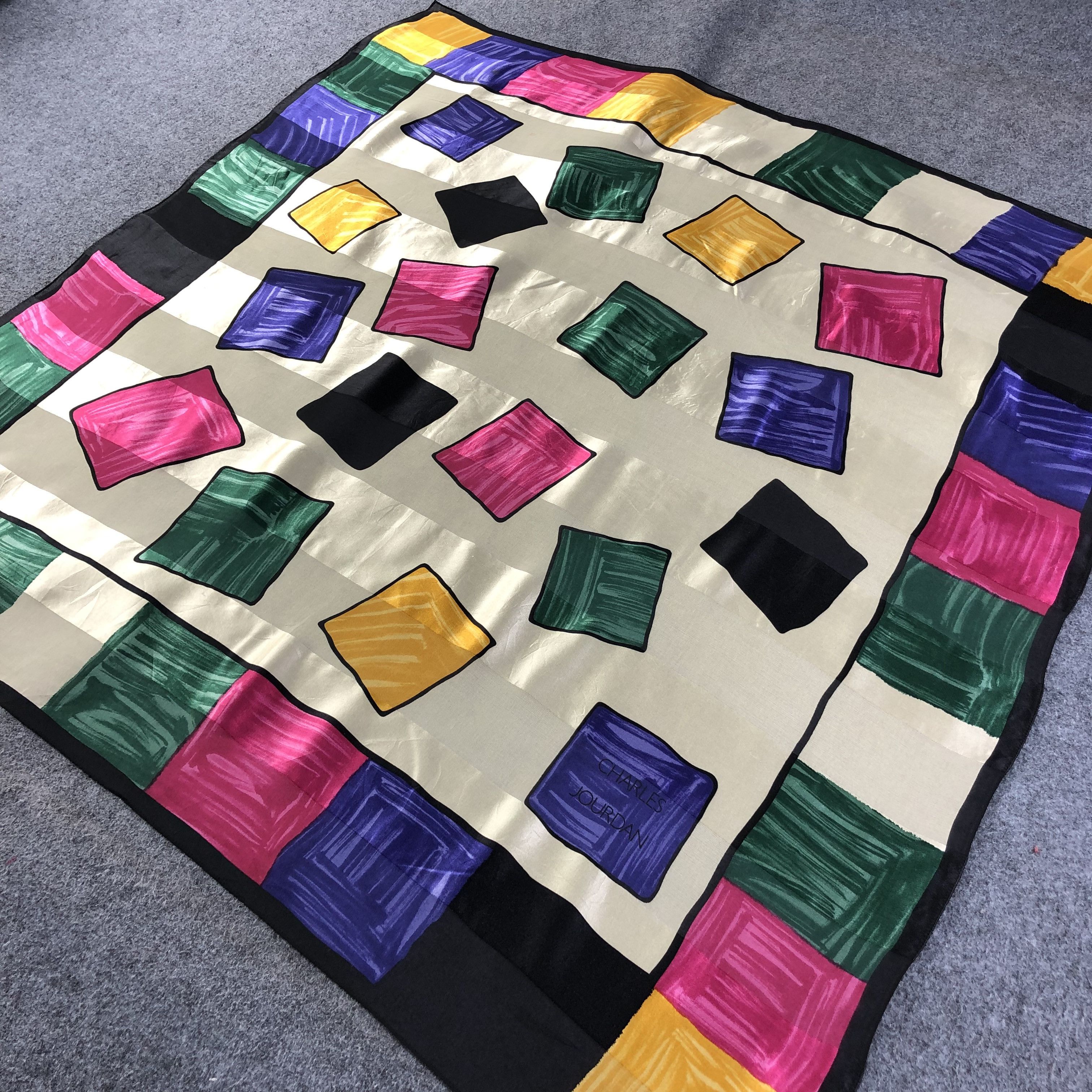 Charles Jourdan Charles Jourdan Colorful Slit Thread Silk Scarf M682 Size ONE SIZE - 2 Thumbnail