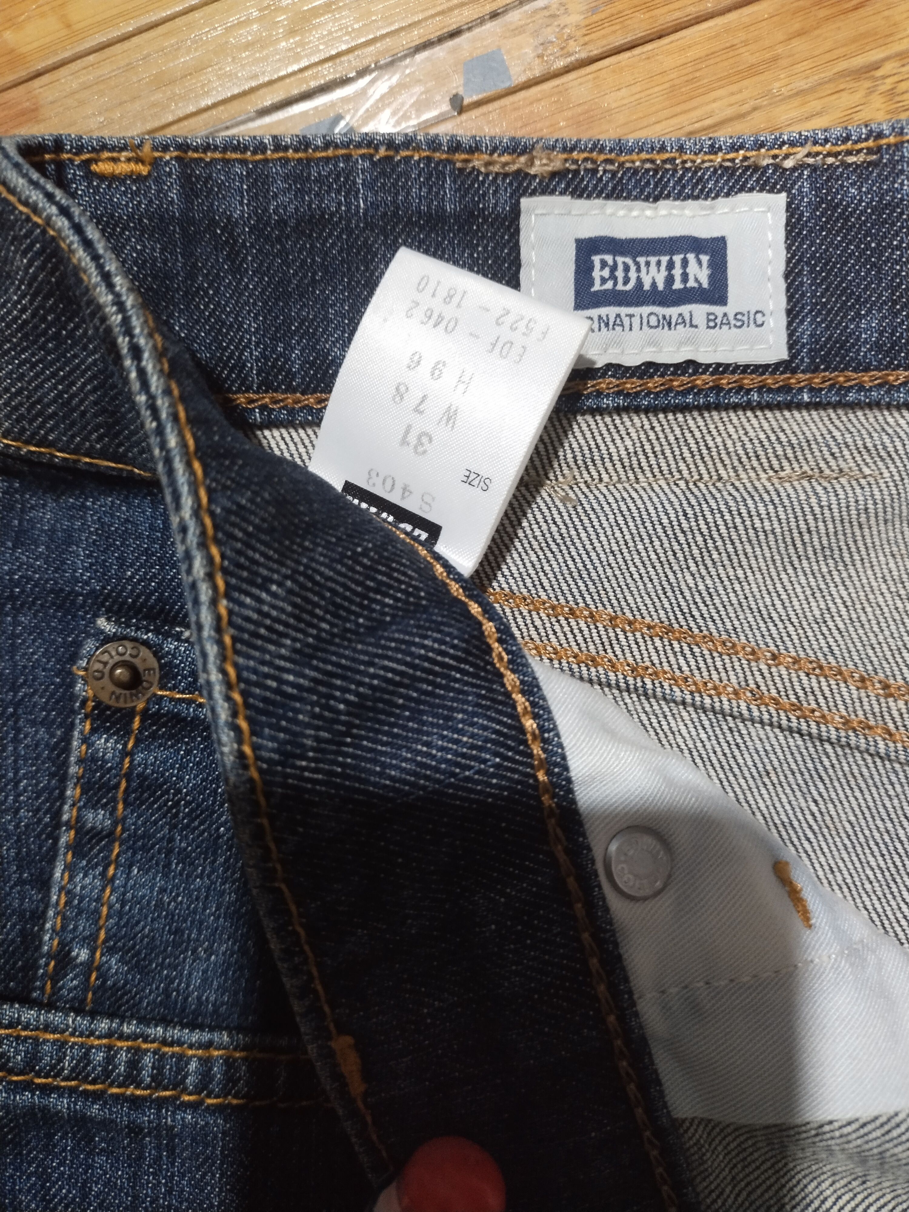 Genuine Leather × Japanese Brand Jeans Edwin 403 "International Basics/Genuine Quality Size US 31 - 7 Thumbnail