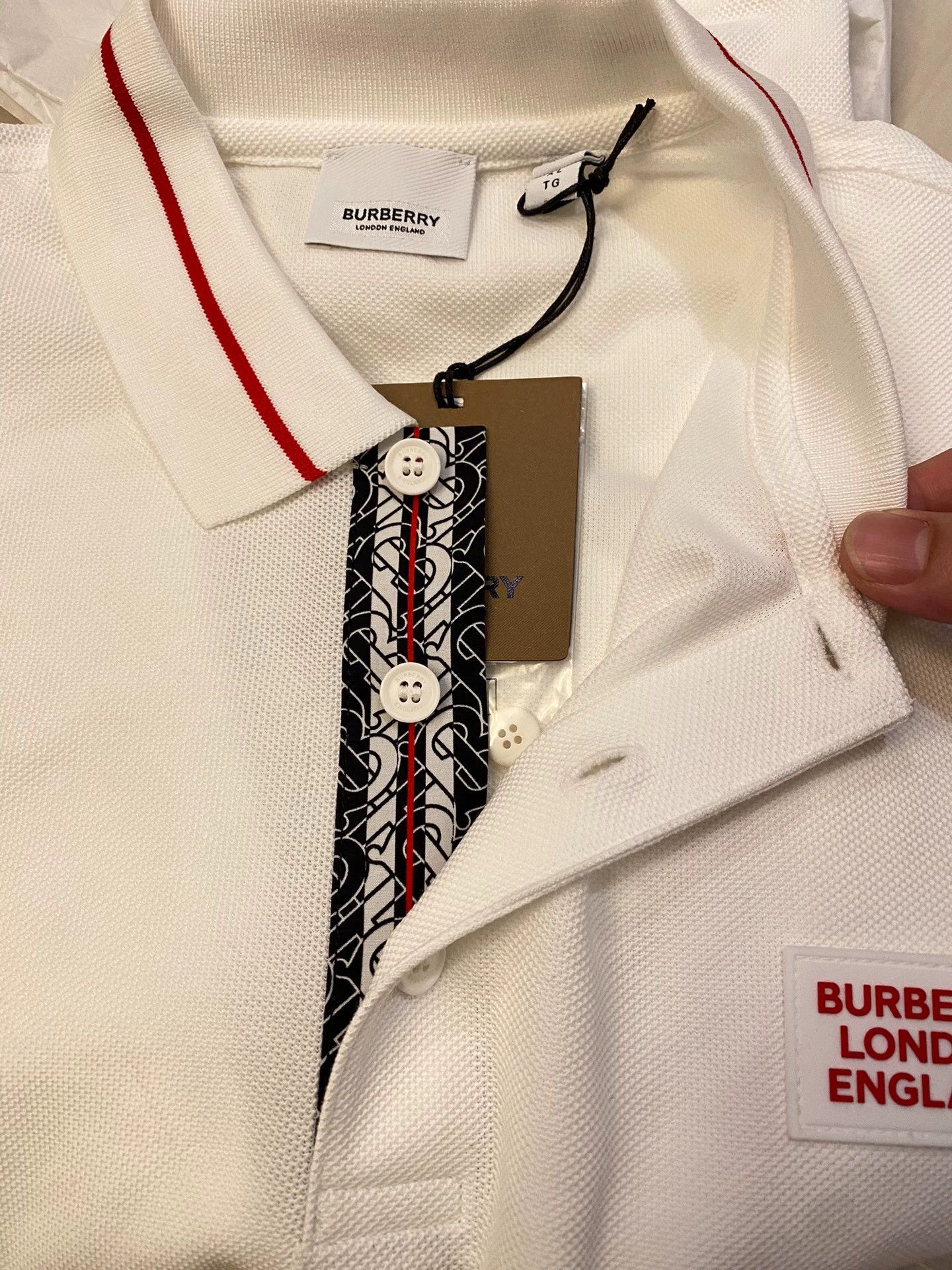 Burberry Burberry TB Placket Short Sleeve Polo Shirt XL Size US XL / EU 56 / 4 - 2 Thumbnail