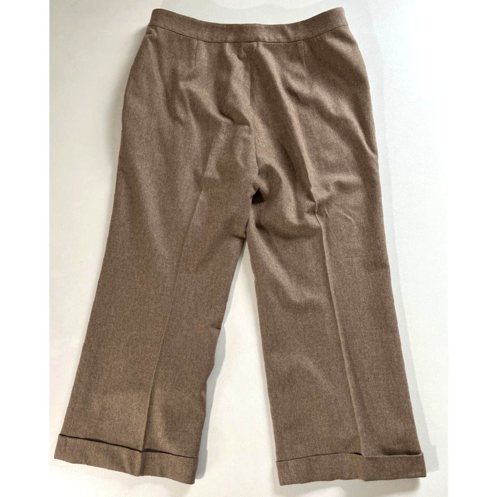 Ralph Lauren Lauren Ralph Lauren Women's Wide Leg Dress Pants Wool Beige 14 Size 36" / US 14 / IT 50 - 6 Thumbnail