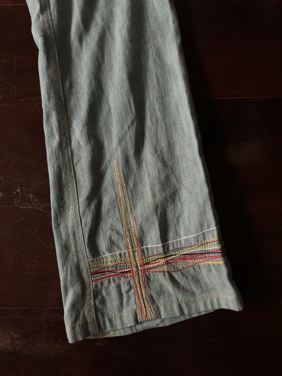 John Galliano John Galliano Resort 2002 Rainbow Stitching Jeans Size US 29 - 5 Thumbnail