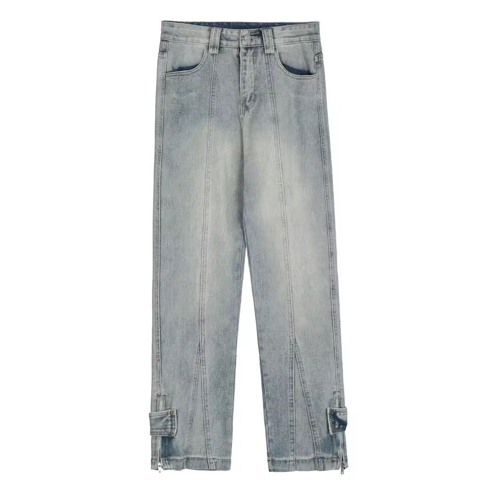Denime × Japanese Brand Flared Jeans Men Y2k Streetwear Summer Blue Slim Size US 35 - 5 Thumbnail