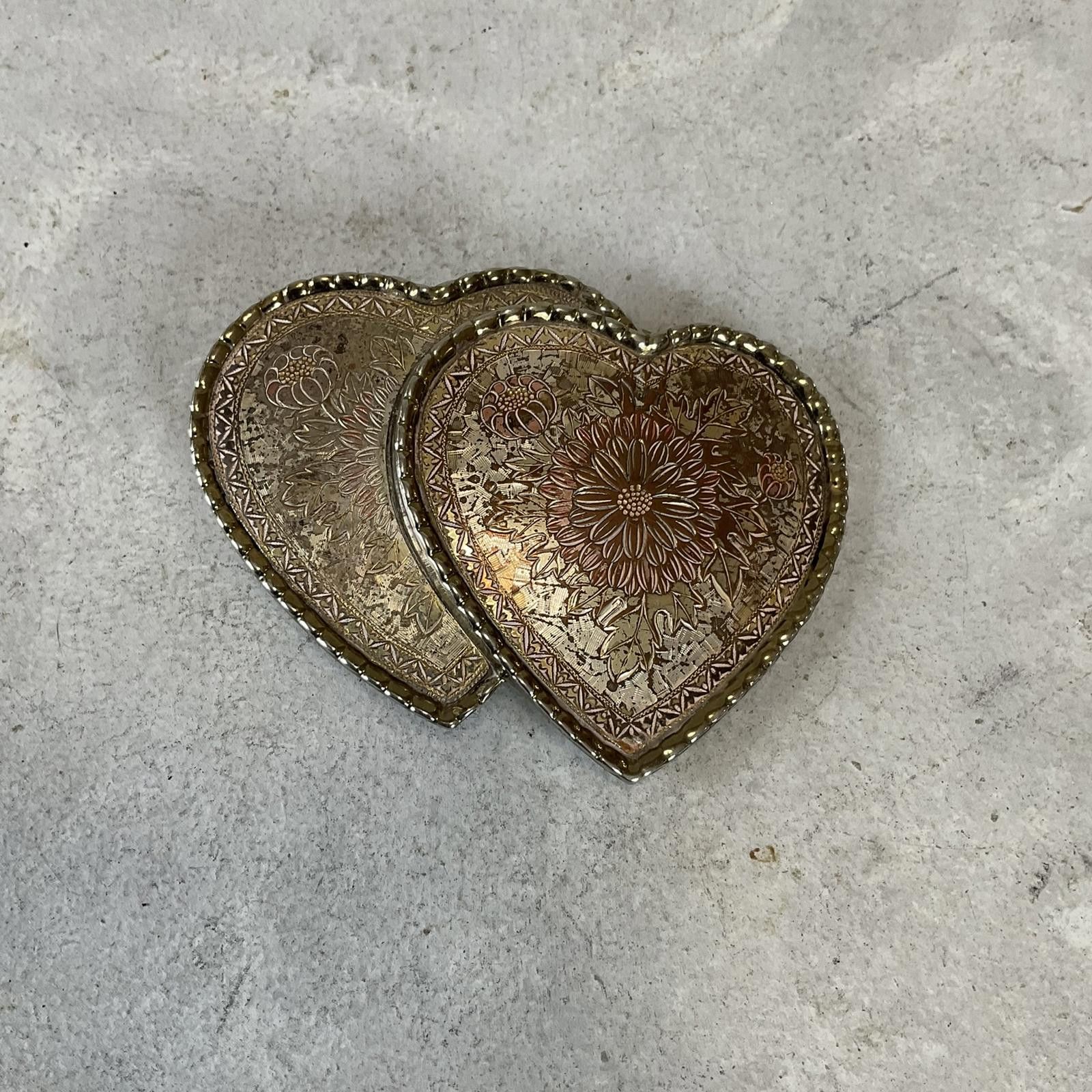 Vintage vintage 80's western two tone cowgirl hearts belt buckle Size ONE SIZE - 1 Thumbnail