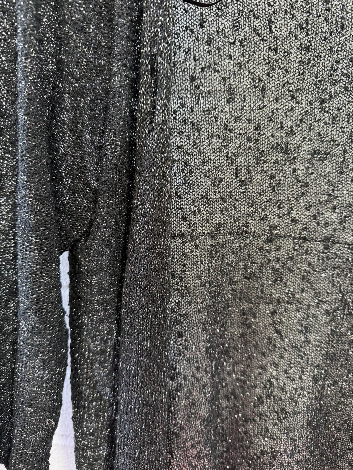 Designer Black Sheer Open-Front Cardigan by Apricot, Size Small Size S / US 4 / IT 40 - 4 Thumbnail