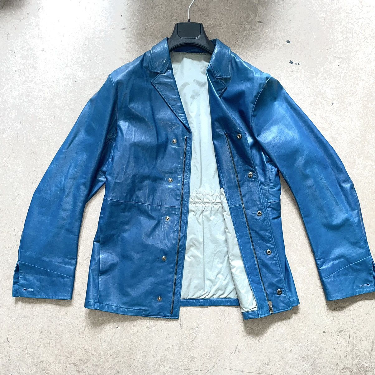Jil Sander Jil Sander Teal Leather Jacket Size US M / EU 48-50 / 2 - 12 Thumbnail