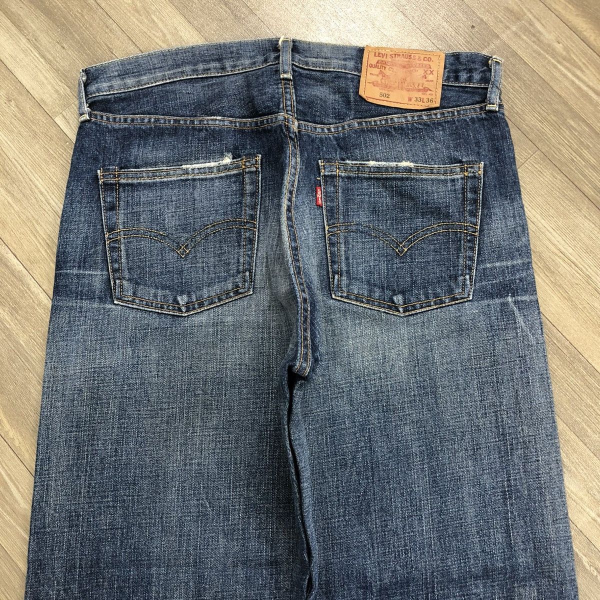 Levi's × Levi's Vintage Clothing 🇯🇵 90’s Vintage Levis 502xx Selvedge Faded Distressed Jeans Size US 33 - 18 Thumbnail