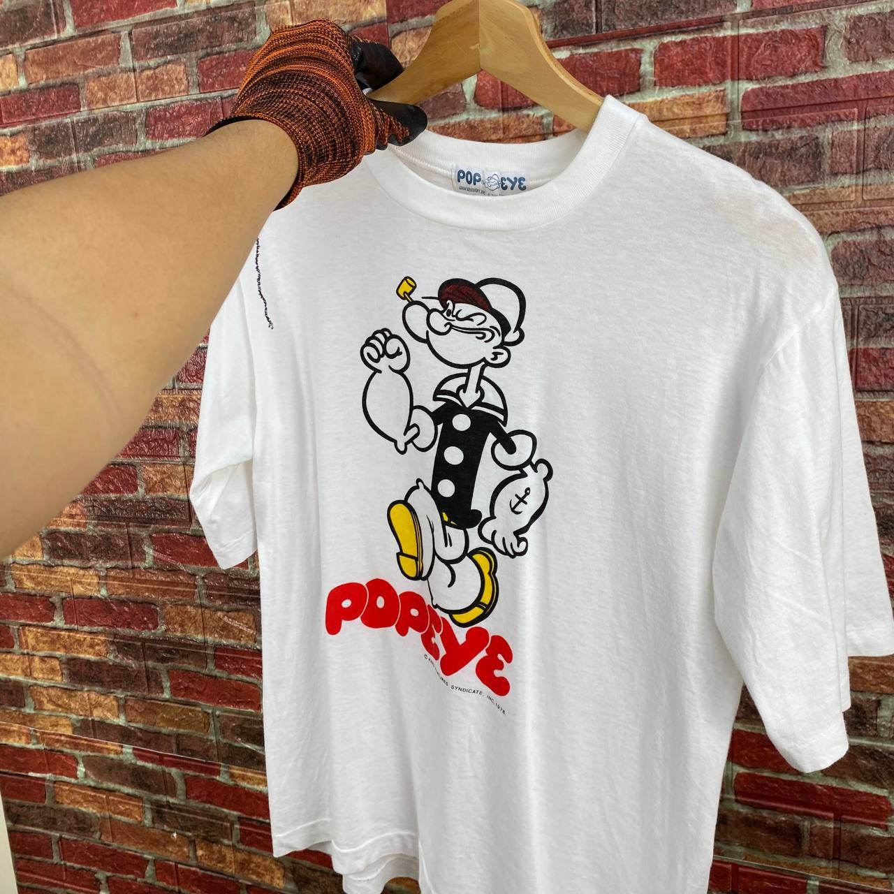Vintage VINTAGE POPEYE SAILORMAN 1978 single-stitch PAPERTHIN TEES Size US M / EU 48-50 / 2 - 8 Thumbnail