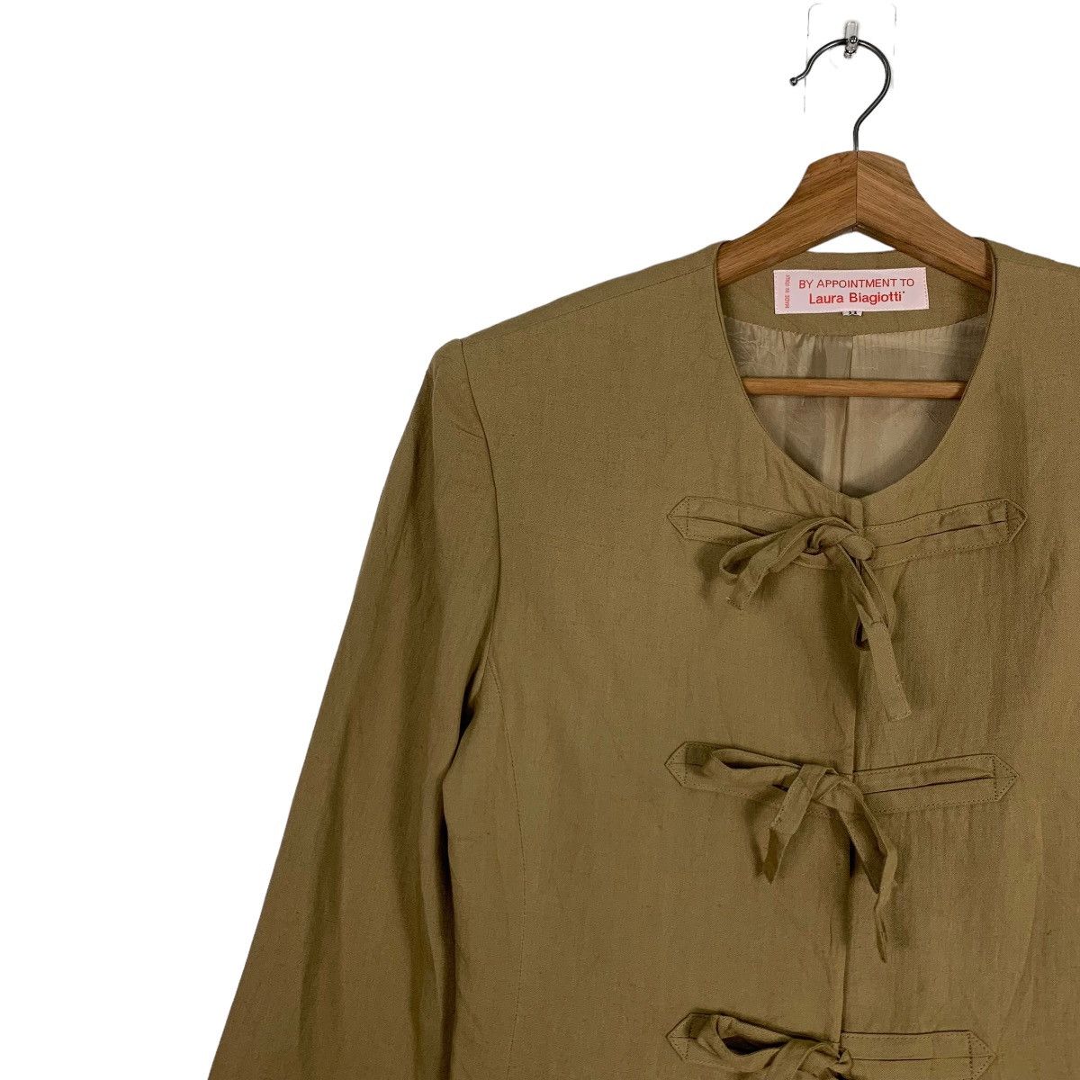 Japanese Brand LAURA BIAGIOTTI Tie Closure Casual Jacket #0126-C7 Size M / US 6-8 / IT 42-44 - 7 Thumbnail