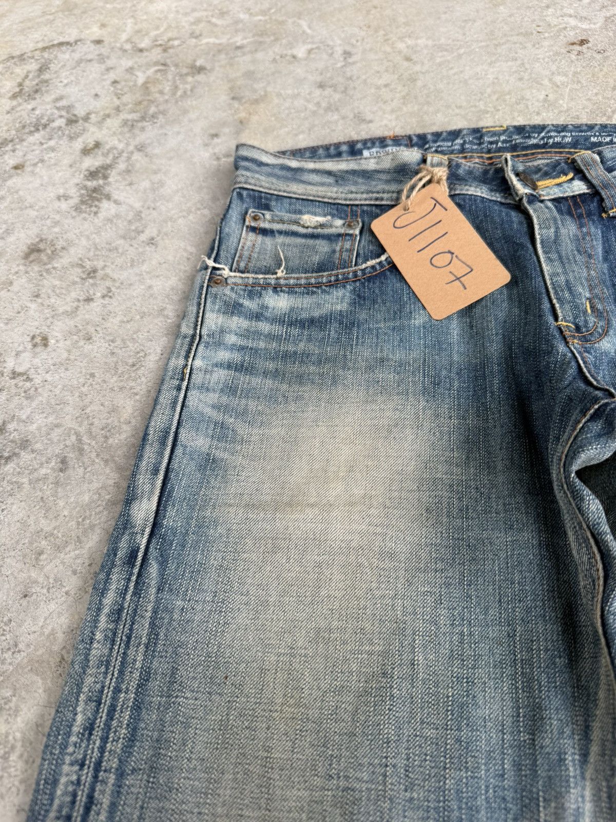 Le Grande Bleu (L.G.B.) Japanese Edwin 511 RV Flared Jeans Distressed Mud wash Size US 30 / EU 46 - 15 Thumbnail