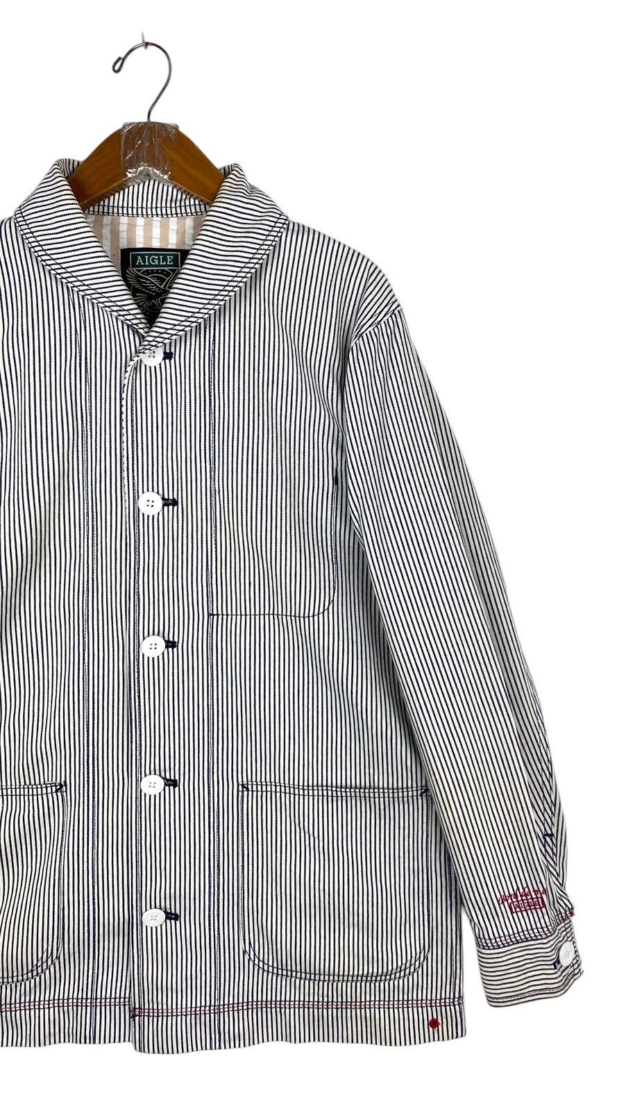 Aigle Rare‼️ Aigle Hickory Stripe Chore Jacket Size US L / EU 52-54 / 3 - 3 Thumbnail