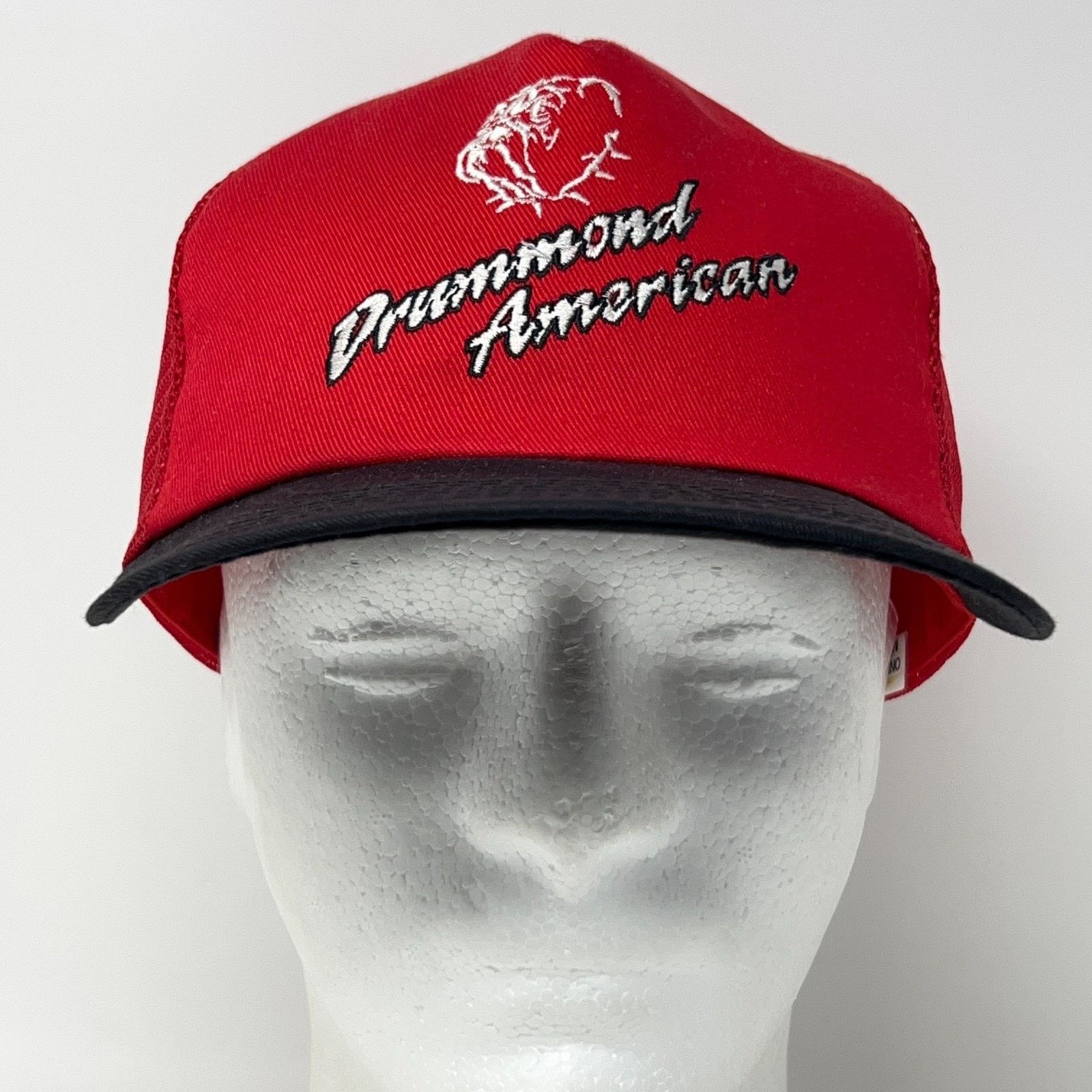 Vintage Vintage 90s Drummond American Trucker Hat Baseball Cap Red Size ONE SIZE - 2 Thumbnail