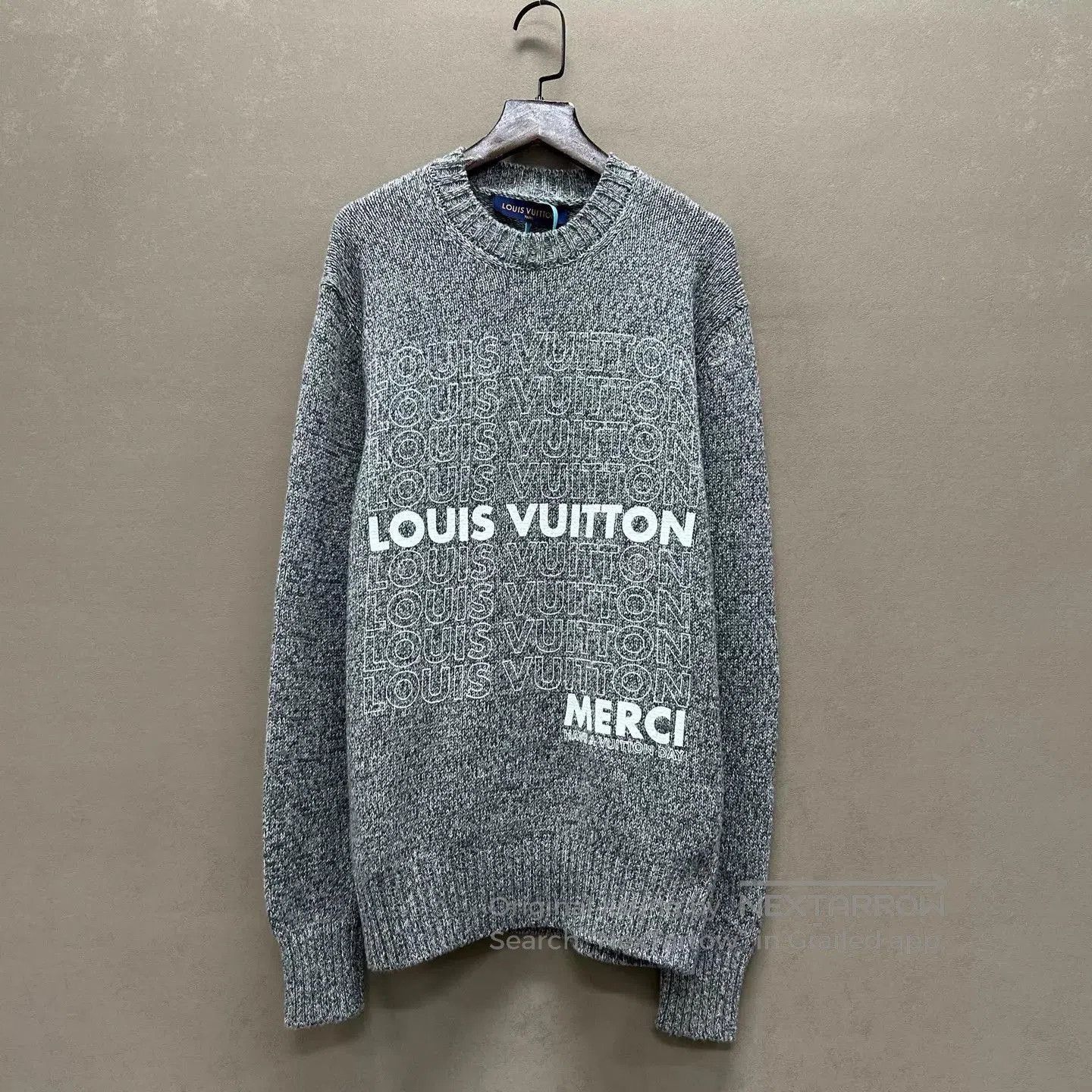 Louis Vuitton Gray Long Sleeve Sweater with Text Print. Size US S / EU 44-46 / 1 - 1 Thumbnail