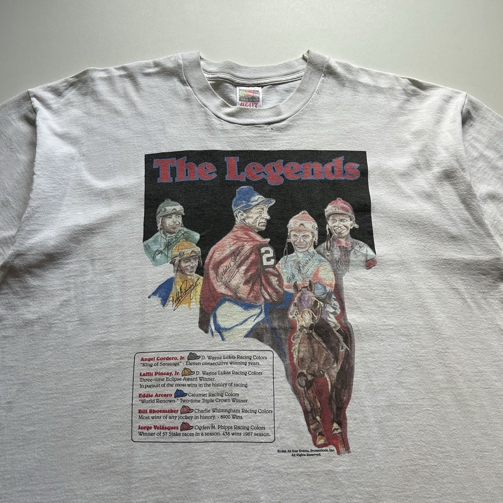 Fruit Of The Loom × Vintage Vintage Horse Racing Legends T Shirt 2XL Fruit Of The Loom Size US XXL / EU 58 / 5 - 2 Thumbnail