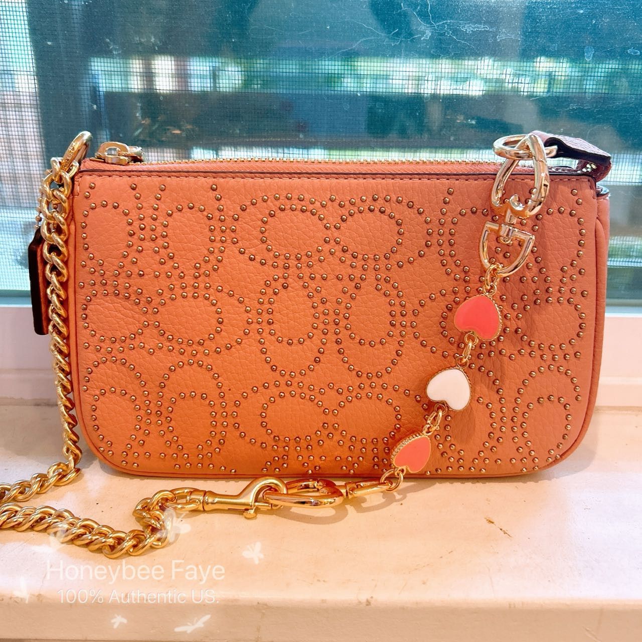 Coach Nolita 19 With Signature Rivets + heart chain CX262 Size ONE SIZE - 4 Thumbnail
