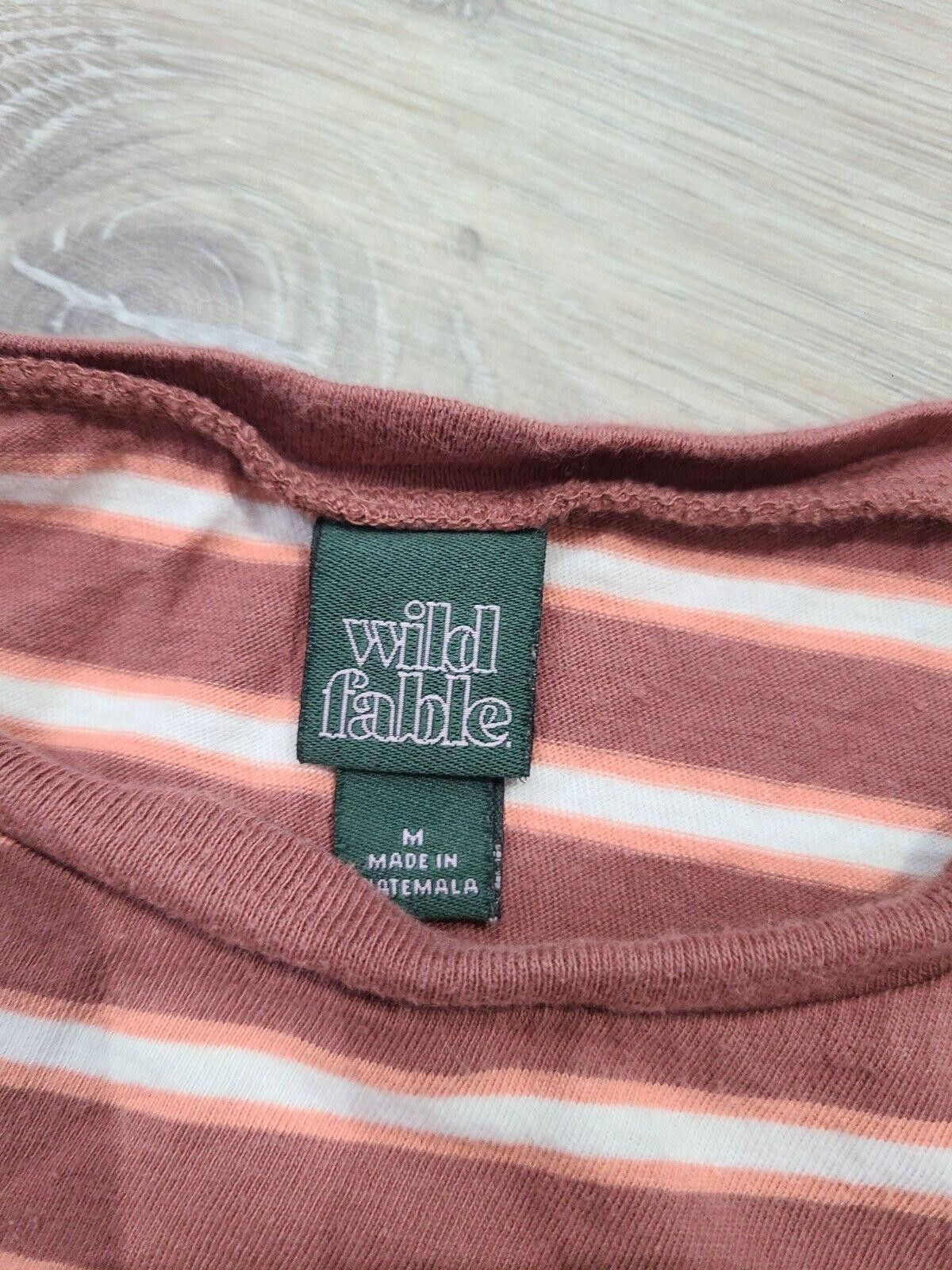 Designer Wild Fable long Cropped T Shirt 90s Striped Cap Sleeve Size M / US 6-8 / IT 42-44 - 3 Thumbnail