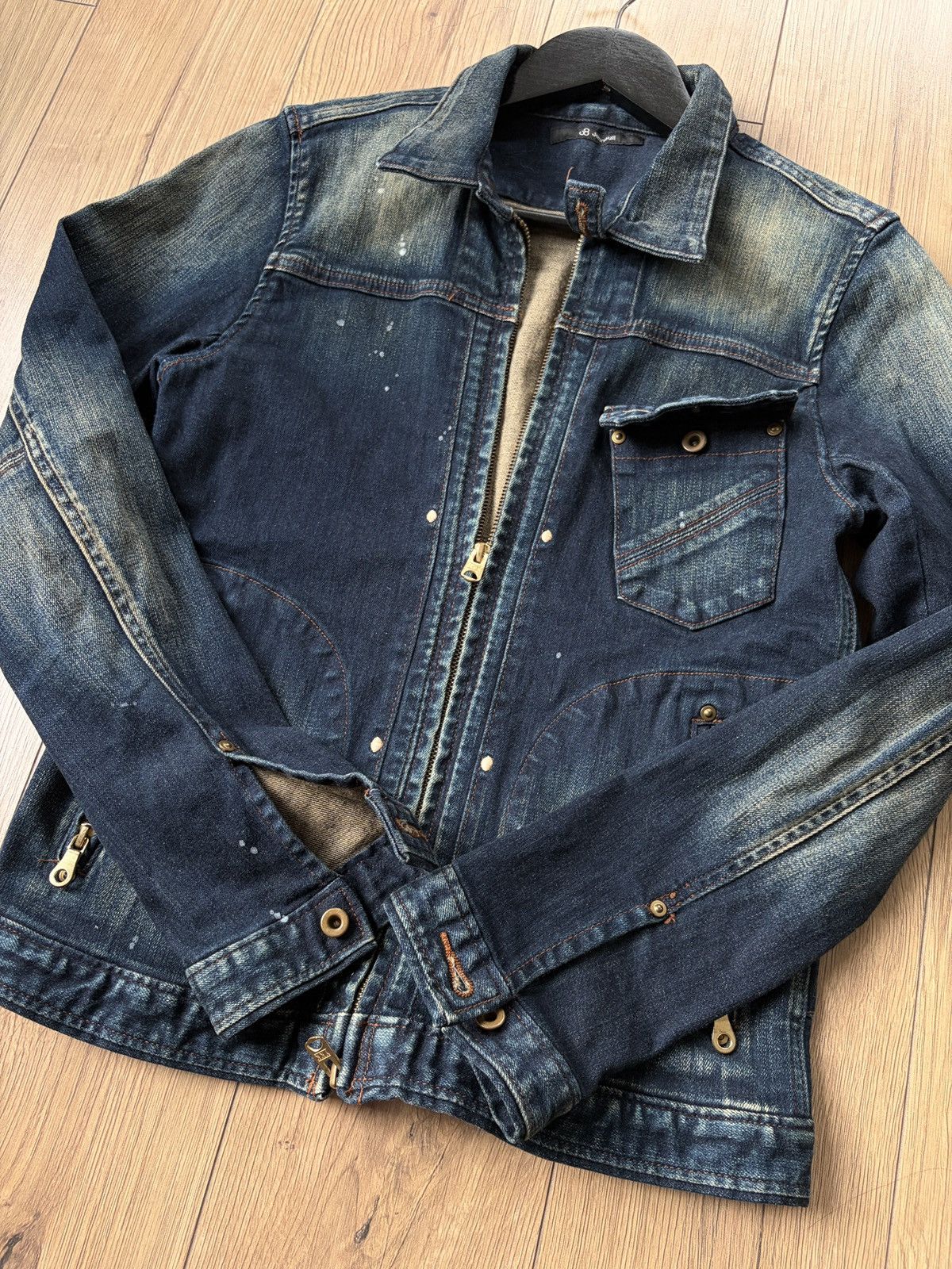 Johnbull Johnbull y2k Style Denim Painter Buckle Cinch Back Jacket Size M / US 6-8 / IT 42-44 - 11 Thumbnail