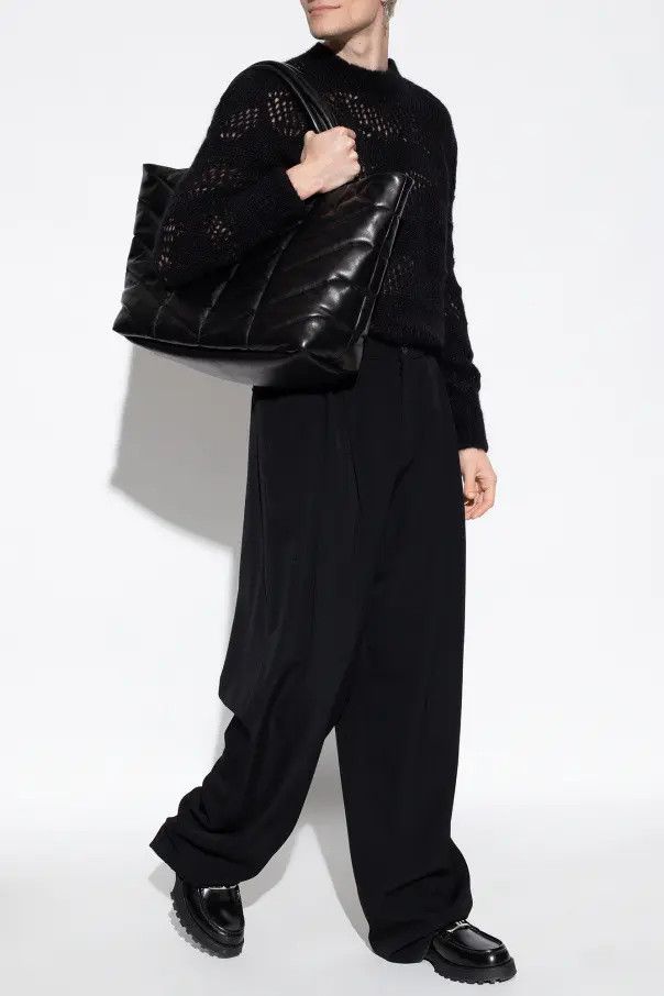 Saint Laurent Paris o1s1wg111124 Ladder-Knit Sweater in Mohair in Black Size US XXL / EU 58 / 5 - 2 Thumbnail