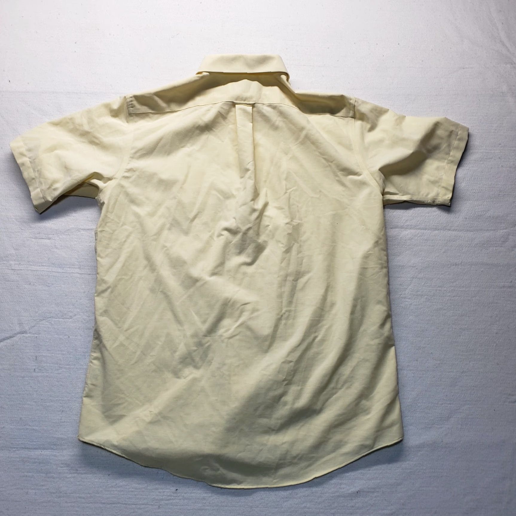 Stafford Stafford Shirt Button-Up Solid Yellow Short Sleeve Adult Mens Size 17 Size US XL / EU 56 / 4 - 8 Thumbnail