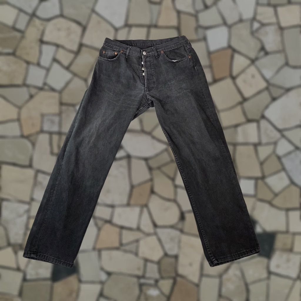 Levi's VINTAGE Levi's 501 Jeans Mens Black Denim Button Fly Made USA 90s 29x30 Fits 29x30 Mens Jeans Black Denim Button Fly 501 90s Vintage Size US 29 - 1 Thumbnail