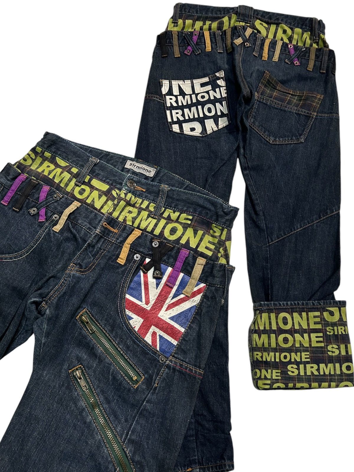Japanese Brand × Kapital × Vintage Sirmione Double Waist Japanese Punk bondage Denim Jeans Size US 29 - 1 Thumbnail