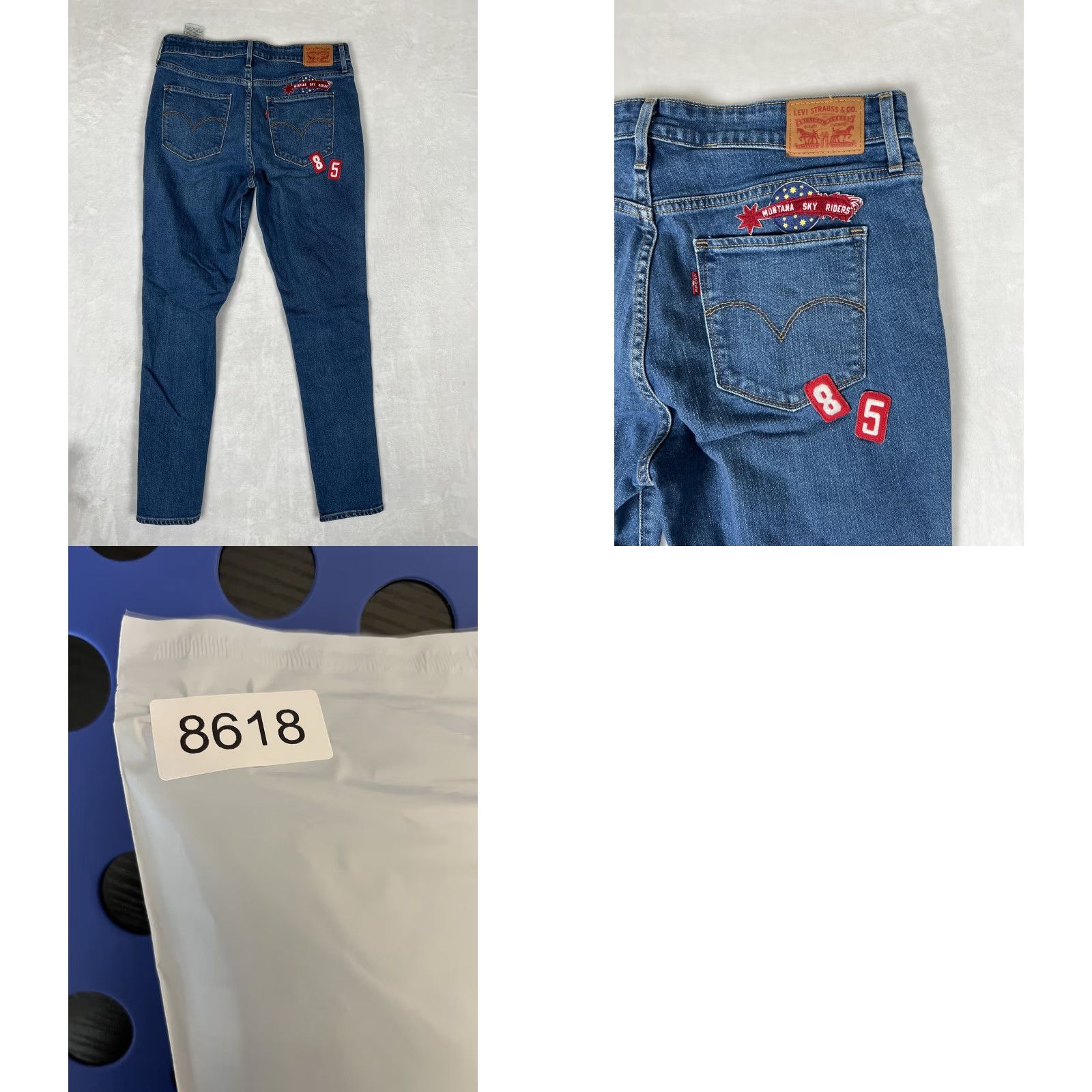 Levi's Levi's Jeans Women's 31 Blue Skinny Distressed Patchwork Denim Patches Slim Regular 30 In Inseam Size 24" / US 00 / IT 34 - 8 Thumbnail