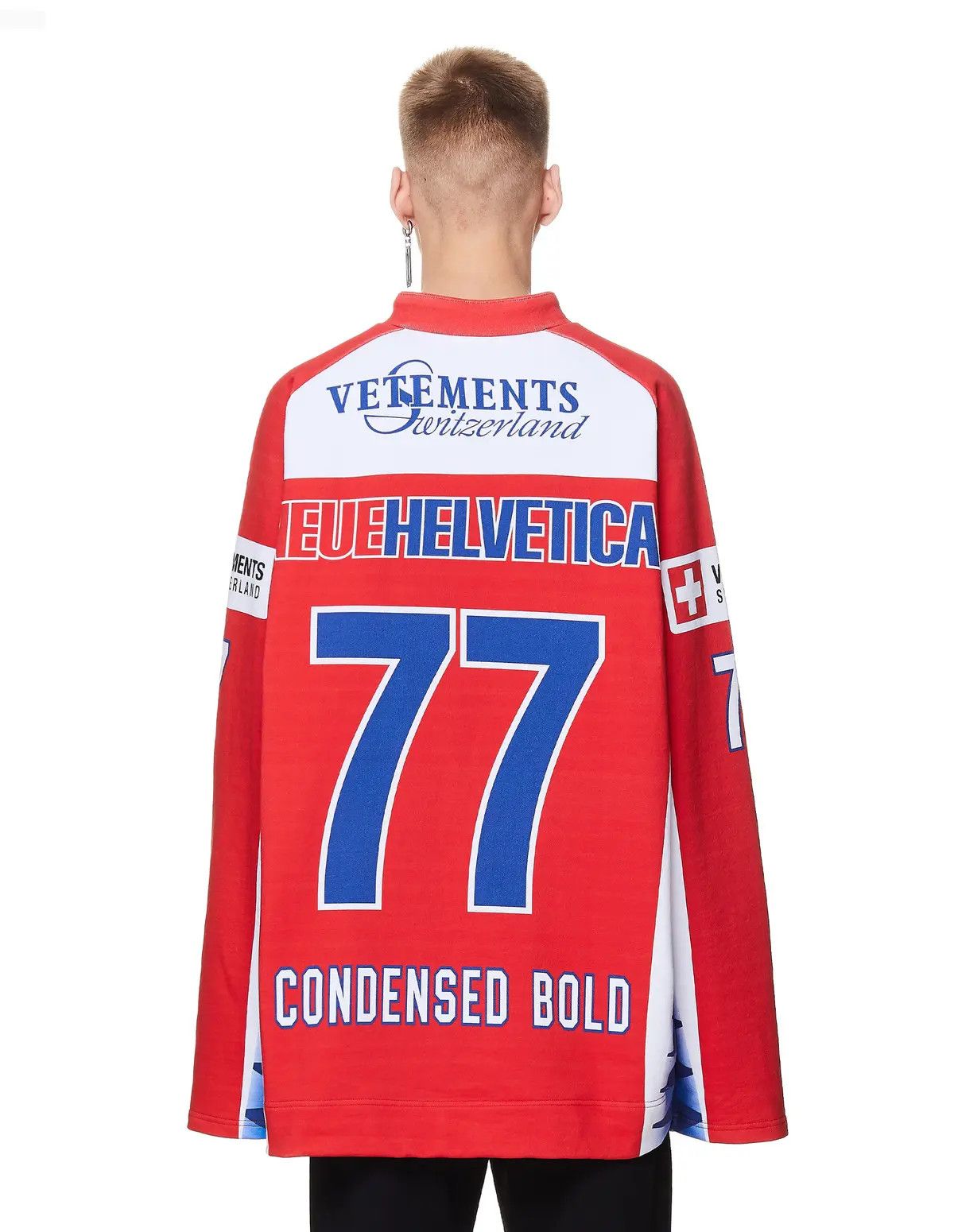 Vetements Red Helvetica Racing Logo Oversized Hockey Jersey Size US S / EU 44-46 / 1 - 5 Thumbnail