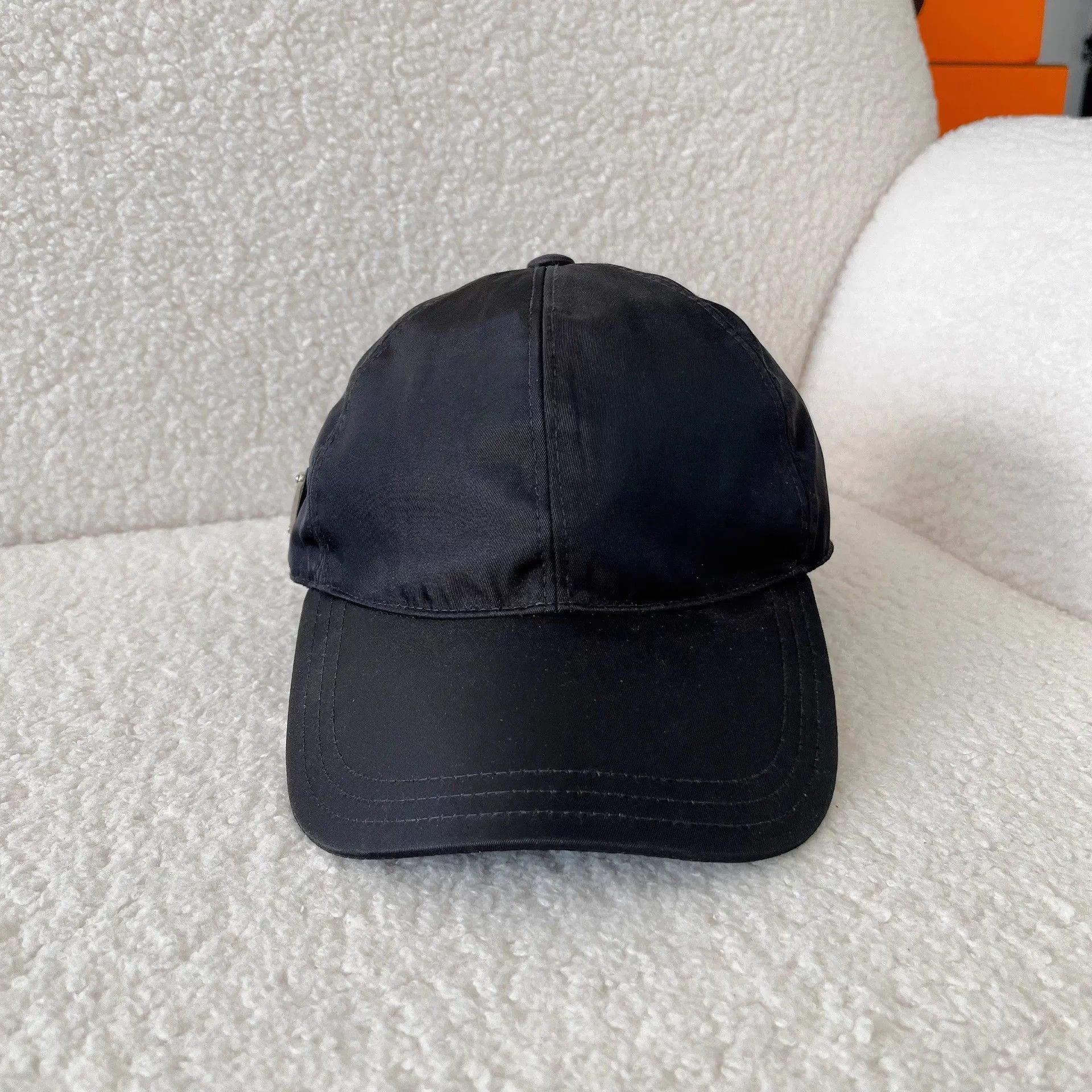 Prada Prada Black Triangle Logo Nylon Baseball Cap M Size ONE SIZE - 3 Thumbnail