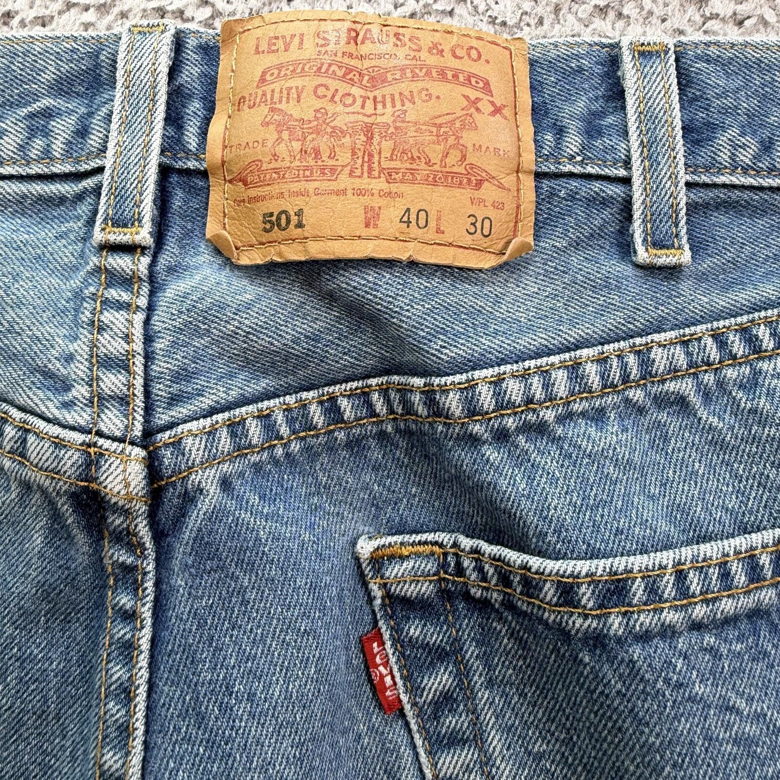 Levi's Vintage Levis 501 Jeans 38 Light Wash Distressed Faded Baggy Size US 38 / EU 54 - 6 Thumbnail
