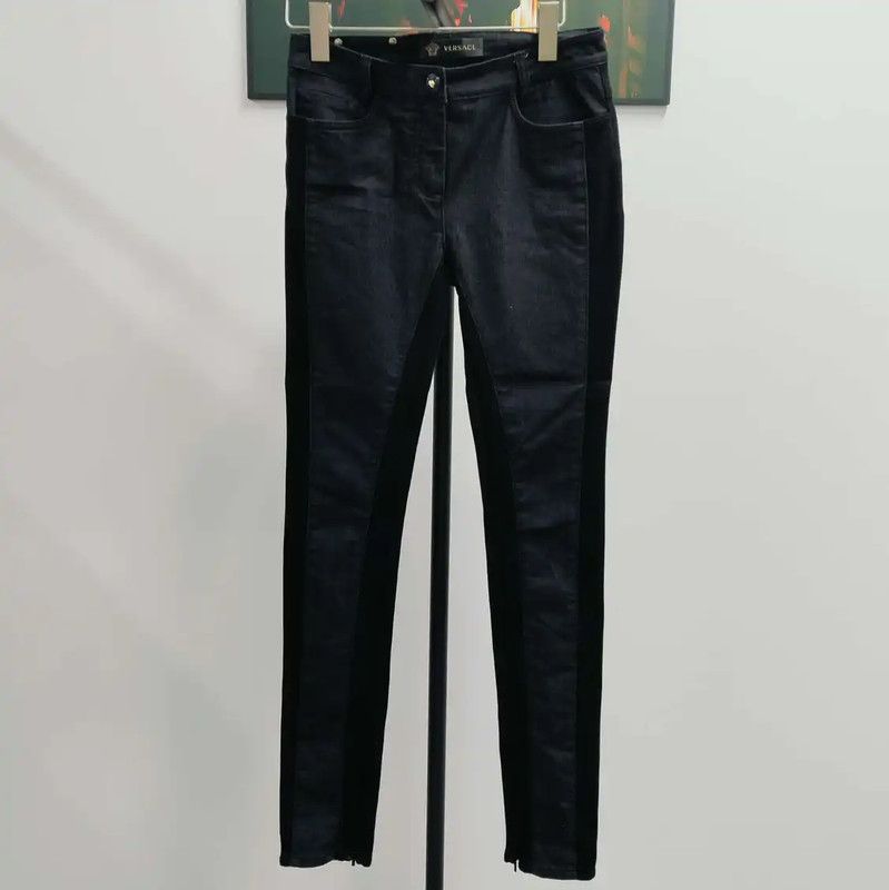 Versace Versace Women's Black Denim Pants Size M 0089 Size 28" / US 6 / IT 42 - 1 Thumbnail