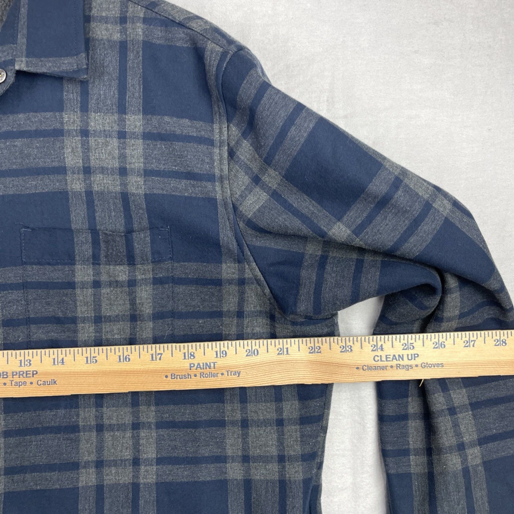Vuori VINTAGE Vuori Range Jacket Mens Large Blue Plaid Shacket Fleece Lined Snap Size US L / EU 52-54 / 3 - 6 Thumbnail
