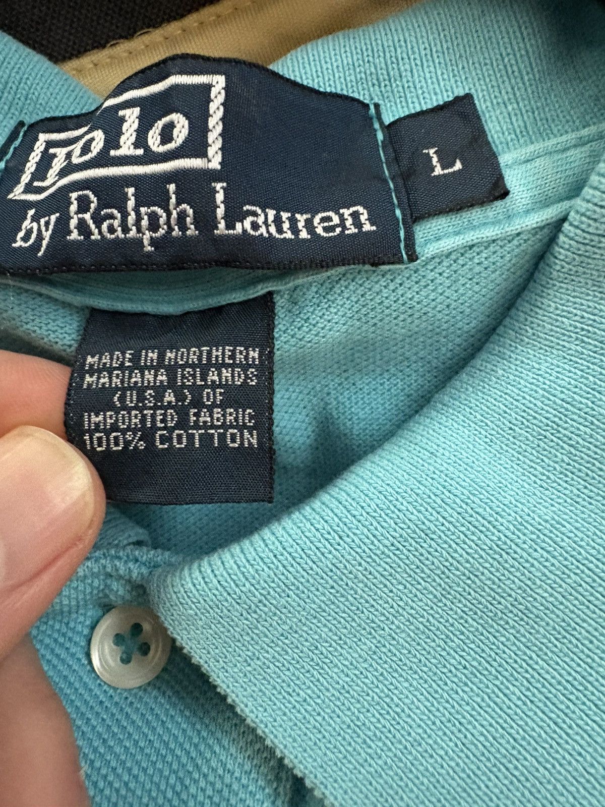 Polo Ralph Lauren Polo Ralph Lauren Classic Cotton Polo – Turquoise (Size L) Size US L / EU 52-54 / 3 - 3 Thumbnail