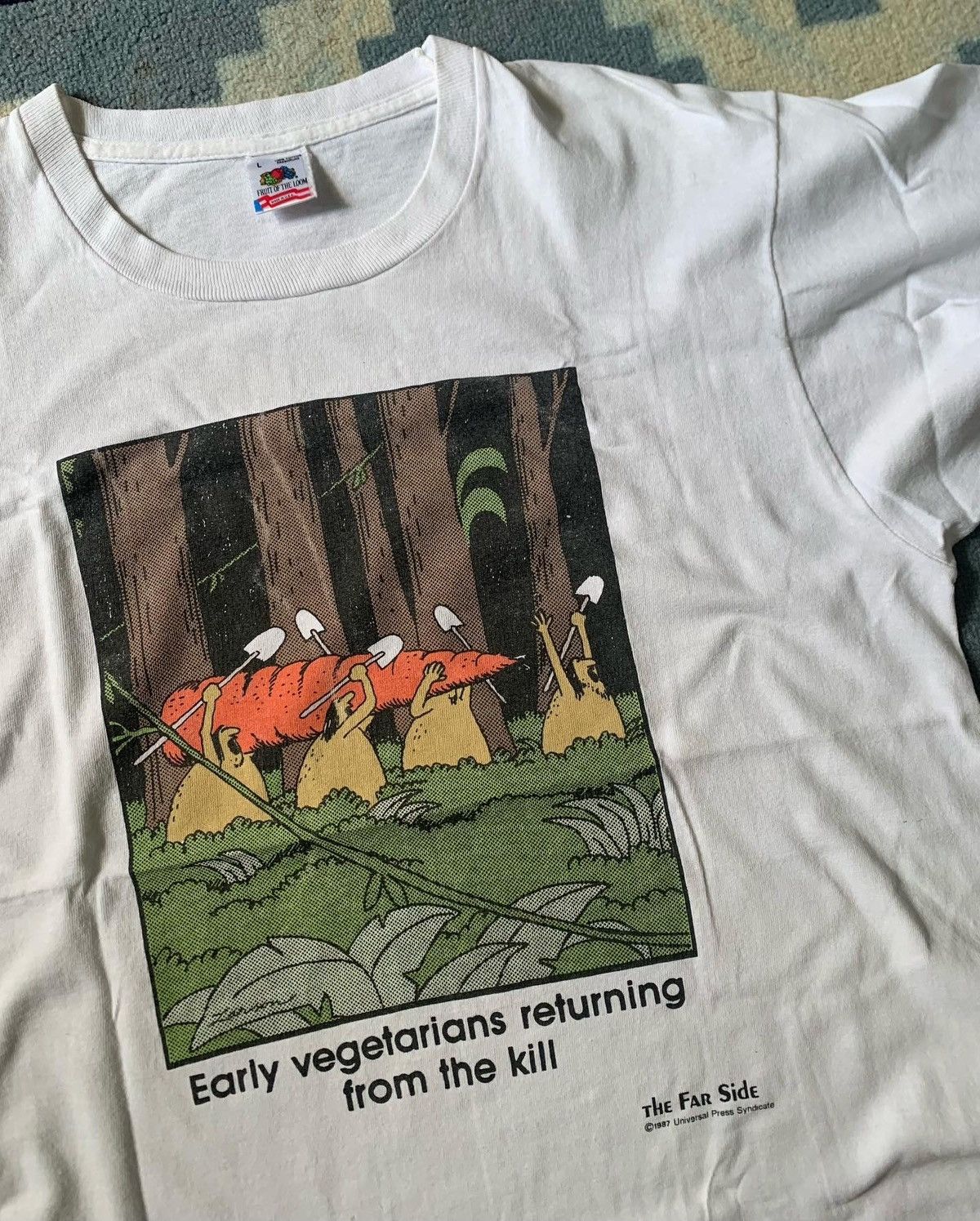 Fruit Of The Loom × Vintage Vintage the far side 1987 early vegetarians Size US L / EU 52-54 / 3 - 1 Thumbnail
