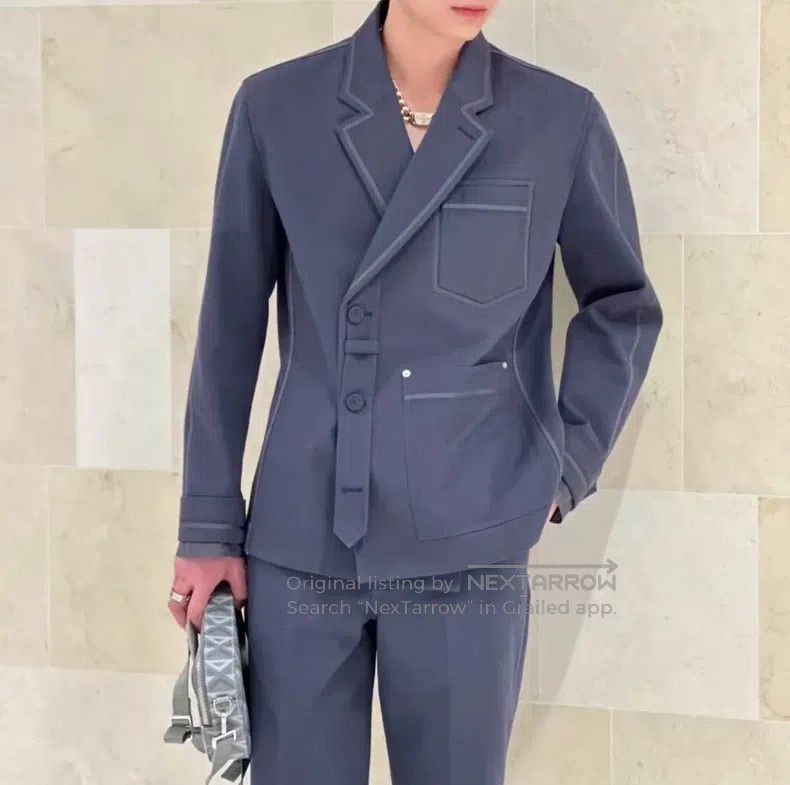 Dior Dior 23ss dark blue gardening streamer suit Size 44R - 7 Thumbnail