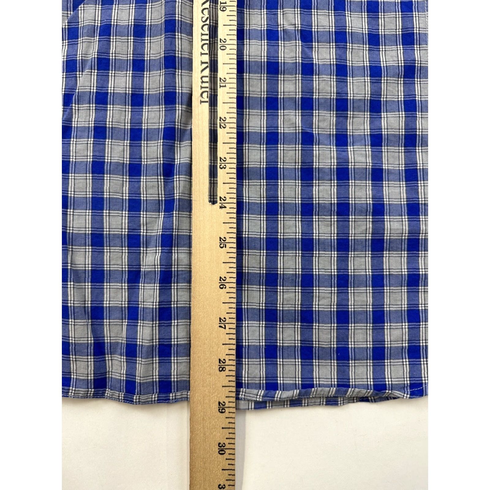 Banana Republic Banana Republic Shirt Men's Medium Blue Plaid Button-Up Long Sleeve Slim Fit Size US M / EU 48-50 / 2 - 6 Thumbnail