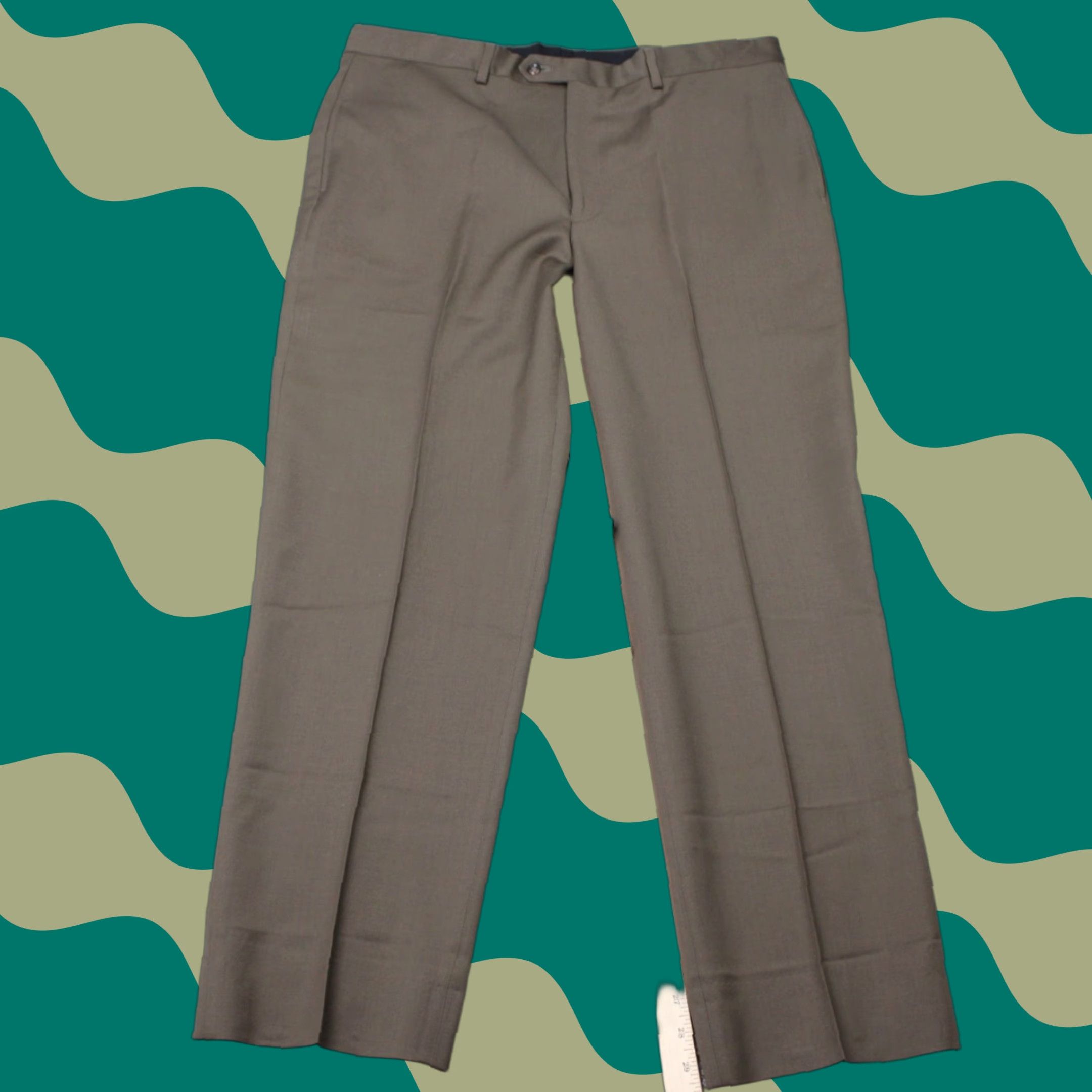Jos. A. Bank Jos. A. Bank Dress Pants Mens 36 x 30 Brown Wool Flat Front Regular Straight Dress Pants Size US 36 / EU 52 - 1 Thumbnail