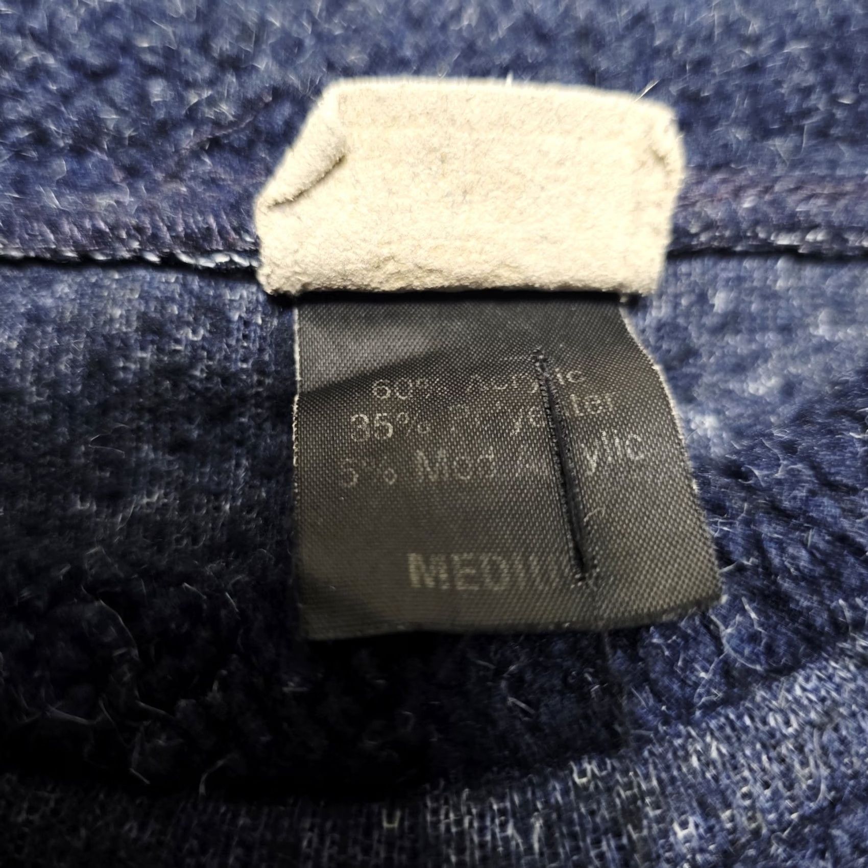 Habitat VINTAGE Habitat Blue Pullover Teddy Fleece Sweater Howling Wolf Medium 90's Men Sweater Pullover Classic Warm Blue Wolf 90s Mens Size US M / EU 48-50 / 2 - 4 Thumbnail