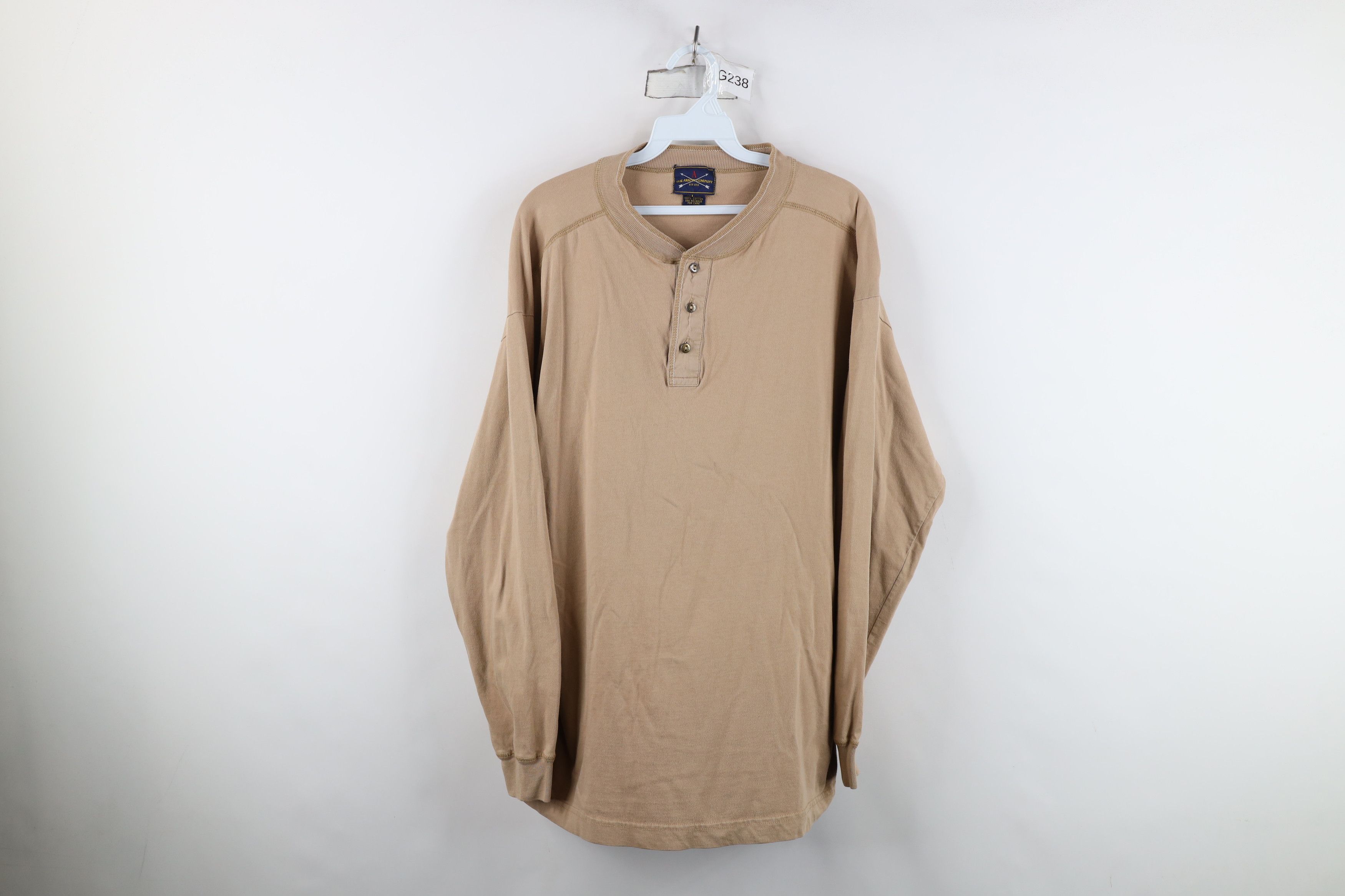 Vintage Vintage 90s Streetwear Long Sleeve Henley T-Shirt Beige Size US L / EU 52-54 / 3 - 1 Thumbnail
