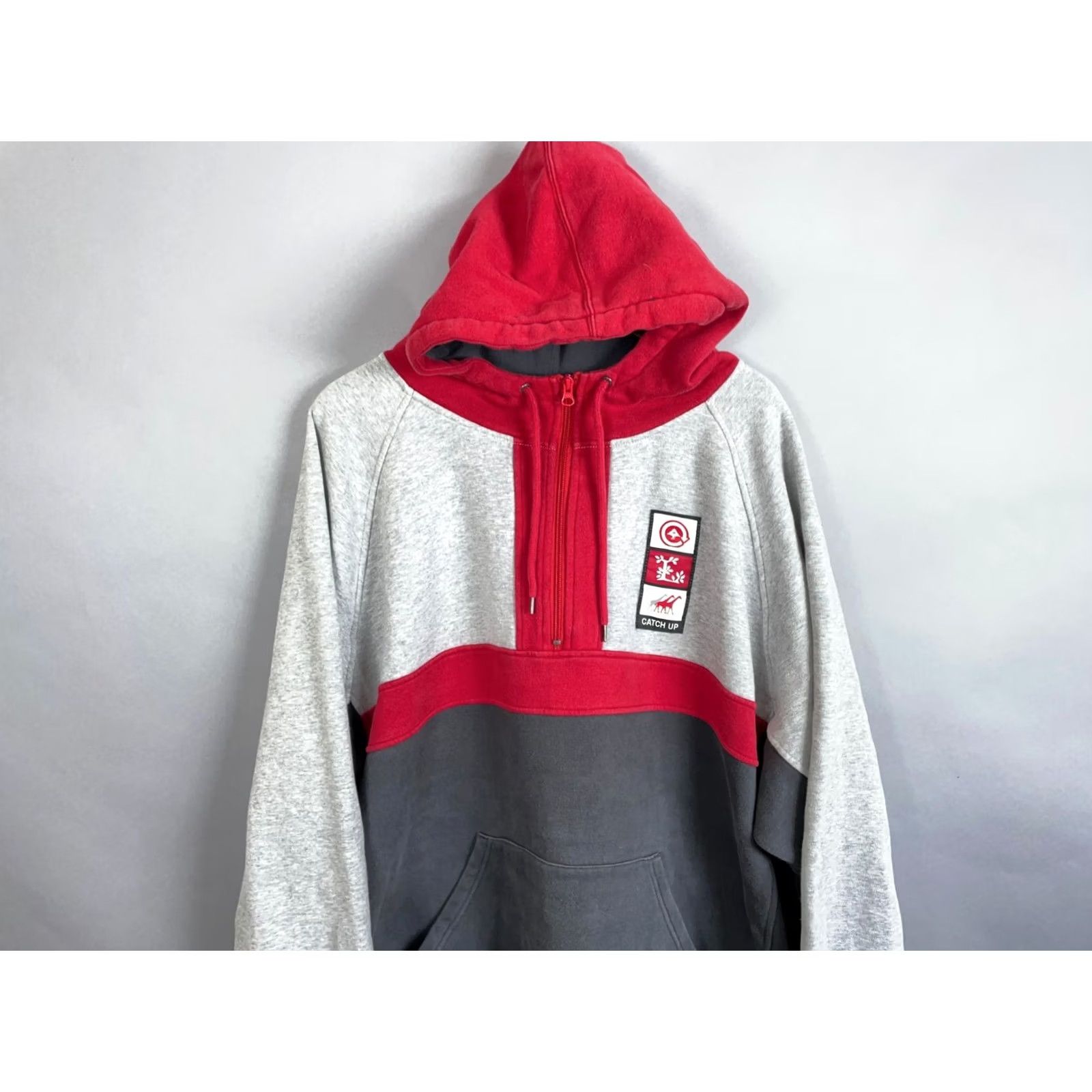 Vintage LRG Hoodie Men's 4XL Gray 1/4 Zip Heavyweight Sweatshirt Pullover Crew Neck Long Sleeve Pockets Graphic Print Hip Hop Style Fir 4XL Mens Size US XXL / EU 58 / 5 - 4 Thumbnail