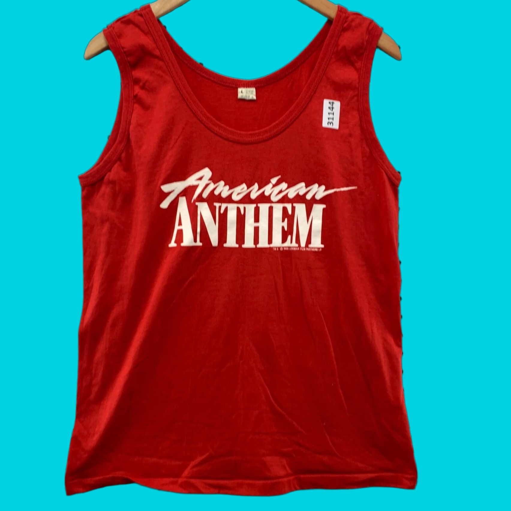 Vintage VINTAGE American Anthem Movie Promo Tank Shirt Red Mens S Small 80s Film Theme Crew Neck Cotton T-Shirt Men Size US S / EU 44-46 / 1 - 1 Thumbnail