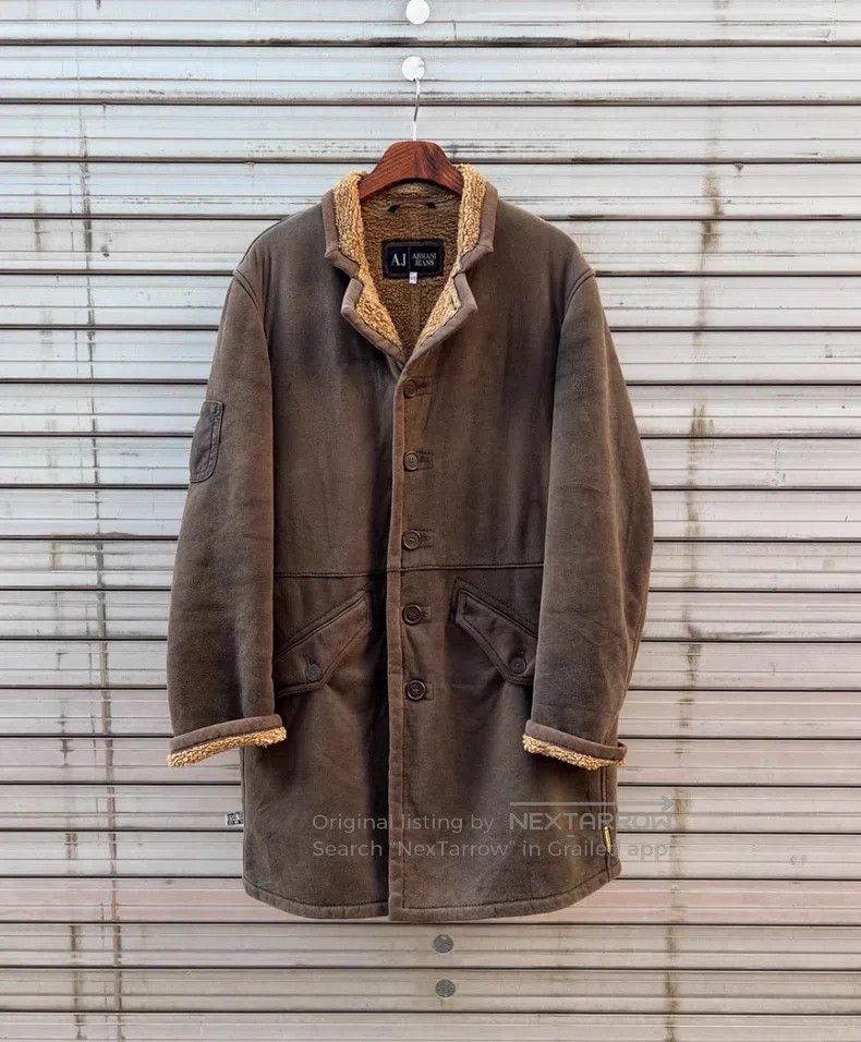 Armani Armani Shearling and Leather Long Coat Size US L / EU 52-54 / 3 - 2 Thumbnail