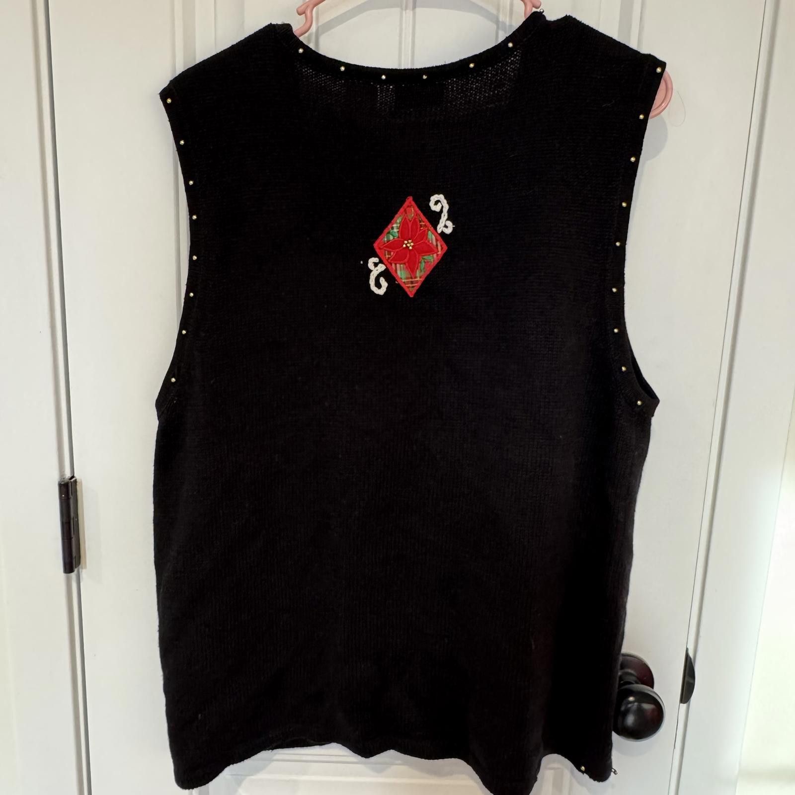 Other Appagallo Poinsetta Large Embroidered Christmas Vest Size L / US 10 / IT 46 - 4 Thumbnail