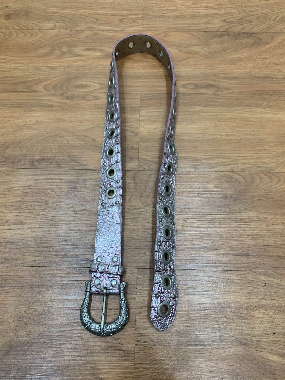 14th Addiction Pink metalic studded ringers snake punk belt Size ONE SIZE - 6 Thumbnail