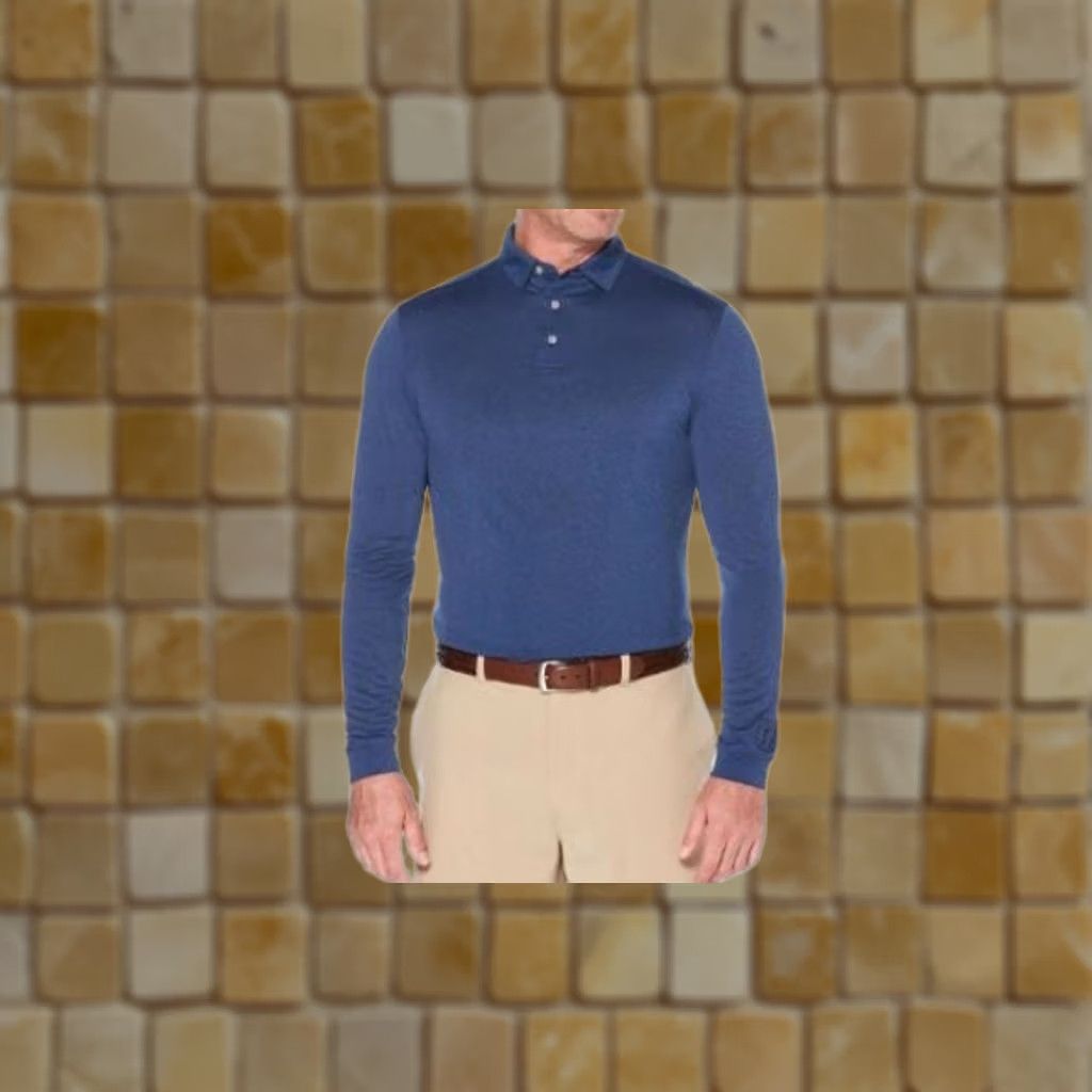 PGA Tour PGA TOUR KNIT POLO SHIRT MICRO STRIPED LONG SLEEVE MENS DRIFLUX SIZE M Blue Size US M / EU 48-50 / 2 - 1 Preview