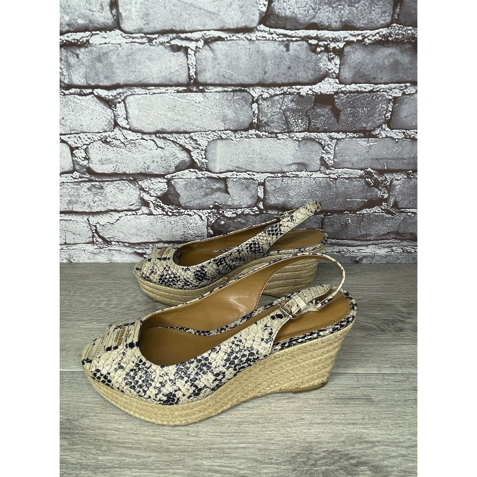 Coach Coach Ferry Snake Embossed Platform Espadrilles Wedges Strap Size US 7 / IT 37 - 12 Thumbnail